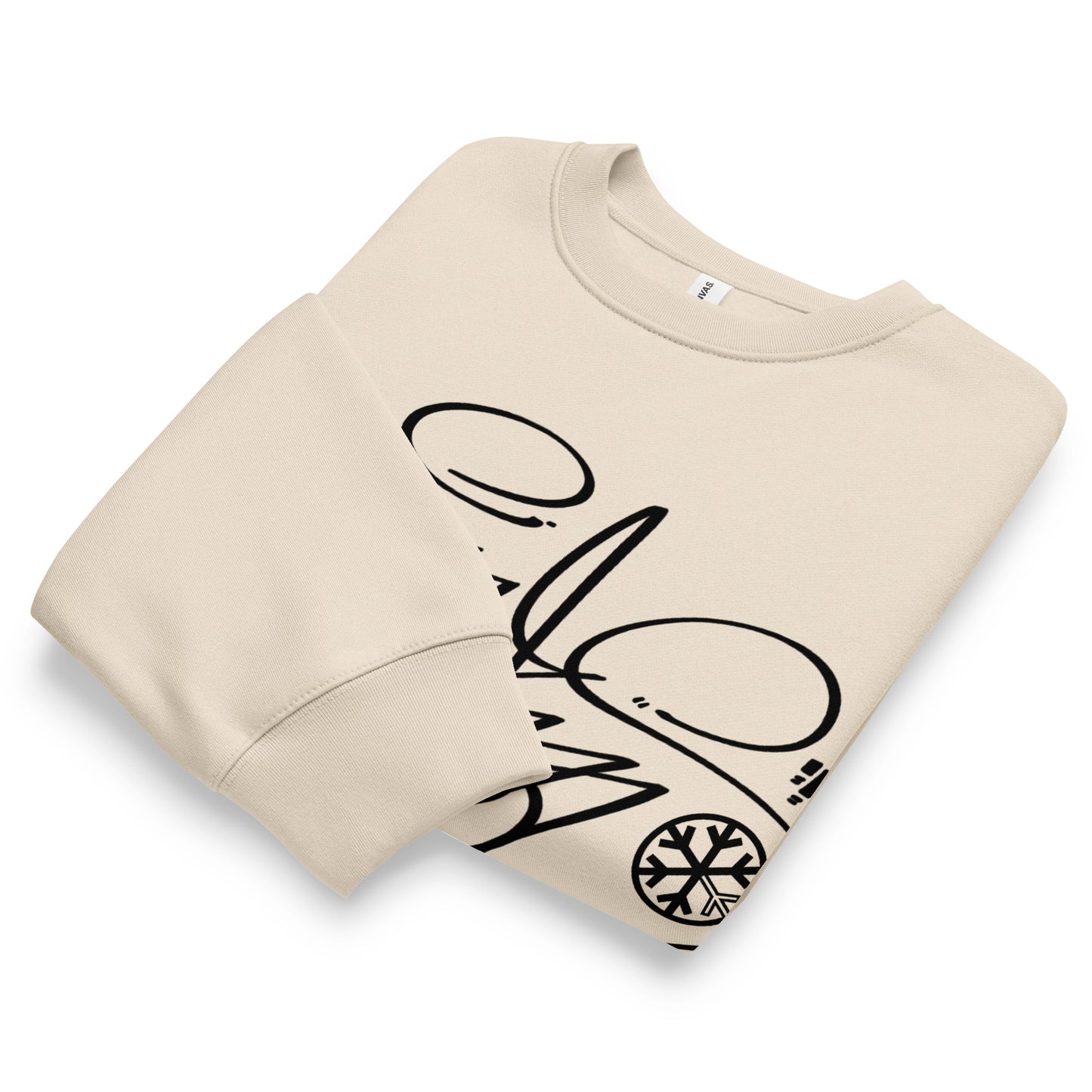 Beige-Toys Tag Sweatshirt by Graffiti Dad from B.Different Clothing, folded, graffiti-inspired streetwear, oversized heavyweight