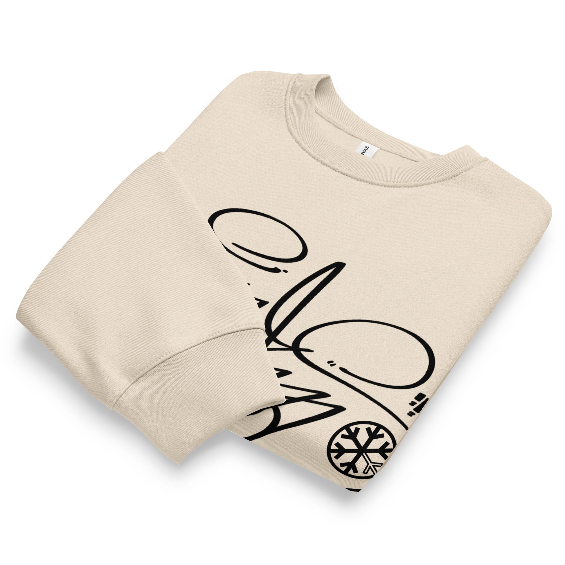 Beige-Toys Tag Sweatshirt by Graffiti Dad from B.Different Clothing, folded, graffiti-inspired streetwear, oversized heavyweight