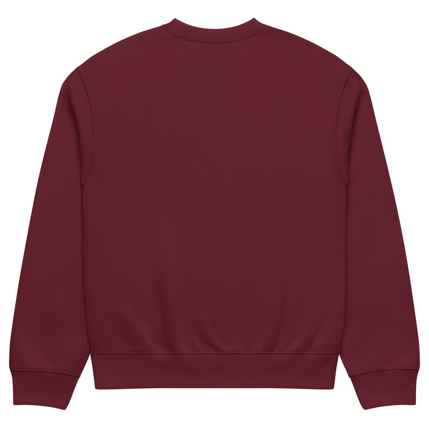 Maroon-Vandal Graffiti Tag Sweatshirt by Caos One from B.Different Clothing, back view, graffiti-inspired streetwear, oversized heavyweight