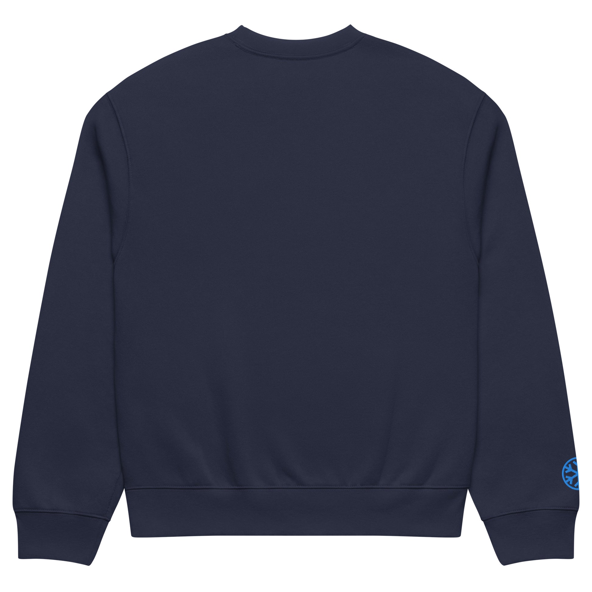 Navy-Pixel Marker Graffiti Sweatshirt from B.Different Clothing, back view, graffiti-inspired streetwear, oversized heavyweight