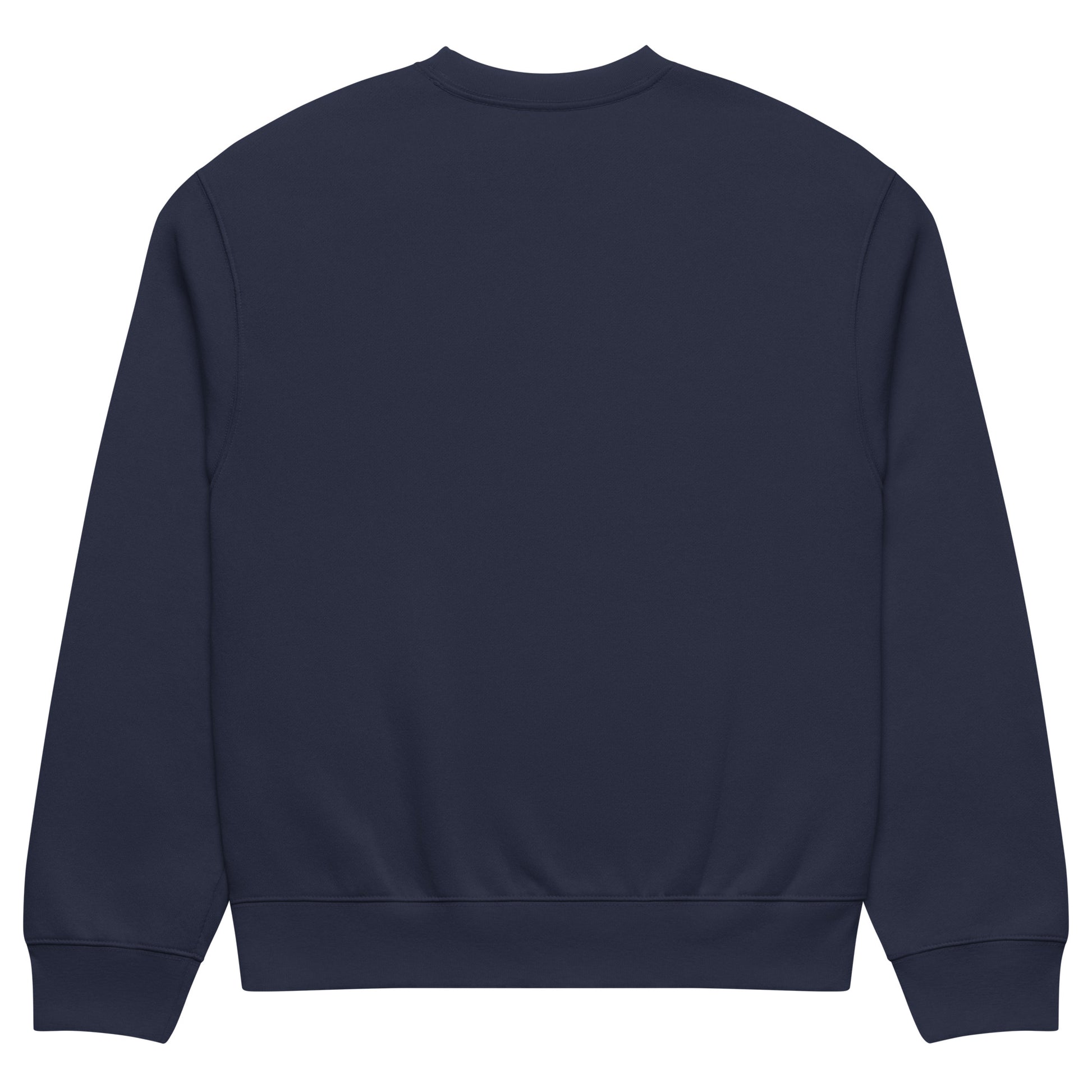 Navy-Antisocial Graffiti Tag Sweatshirt by Caos One from B.Different Clothing, back view, graffiti-inspired streetwear, oversized heavyweight