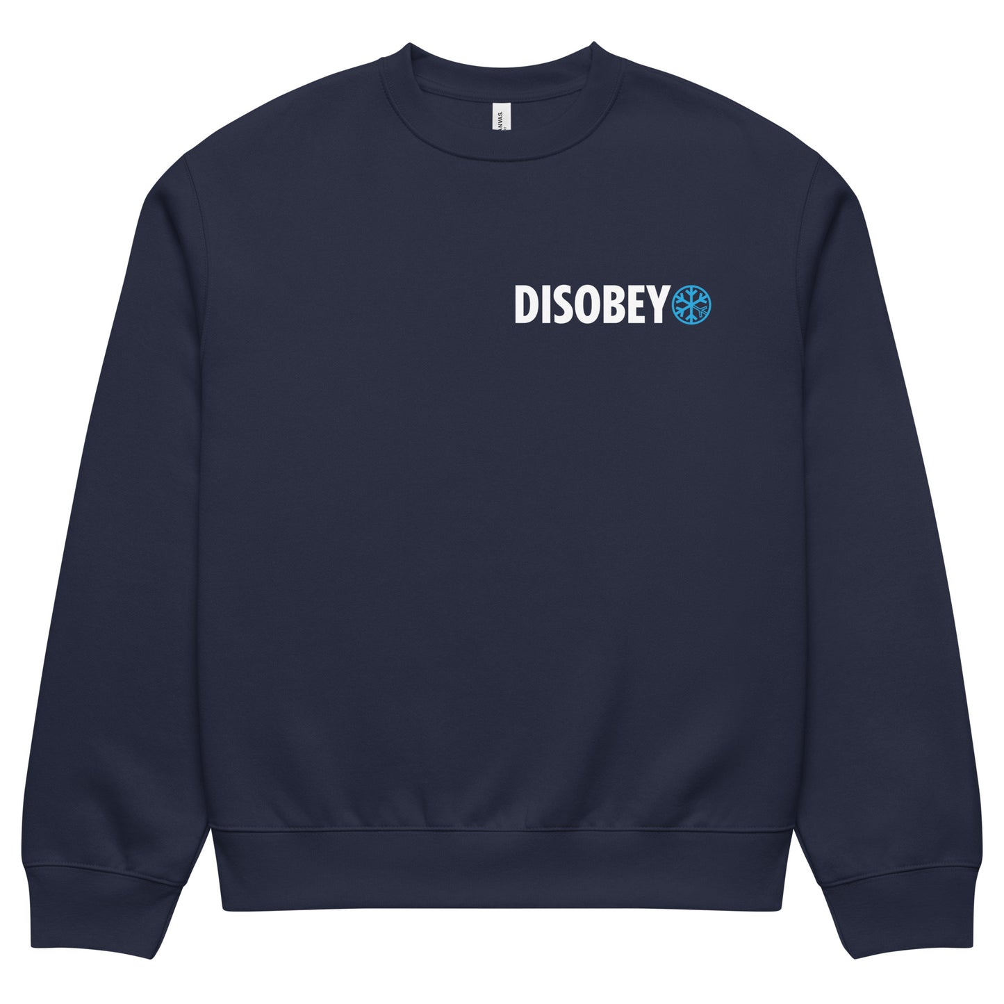 Navy-Pixel Disobey Sweatshirt from B.Different Clothing, front view, graffiti-inspired streetwear, oversized heavyweight
