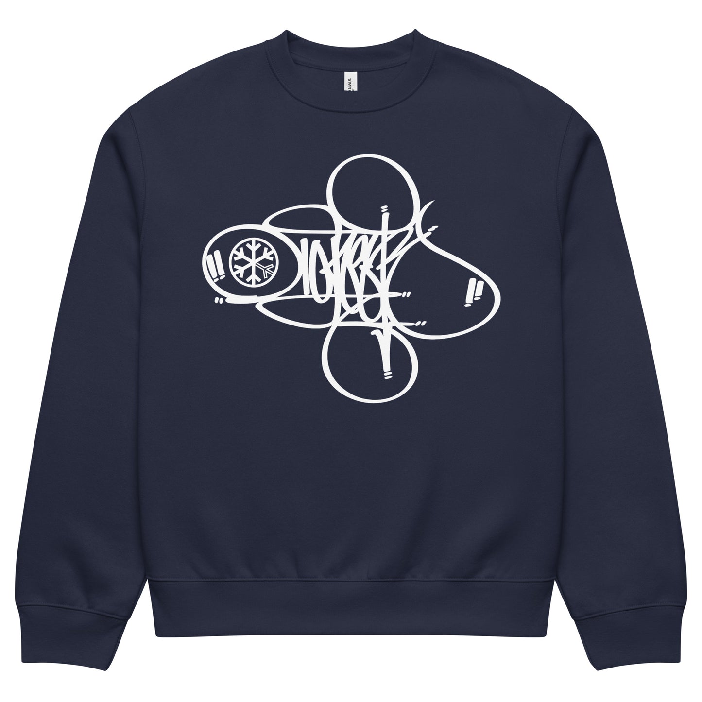 Navy-Loner Tag Sweatshirt by Graffiti Dad from B.Different Clothing, front view, graffiti-inspired streetwear, oversized heavyweight