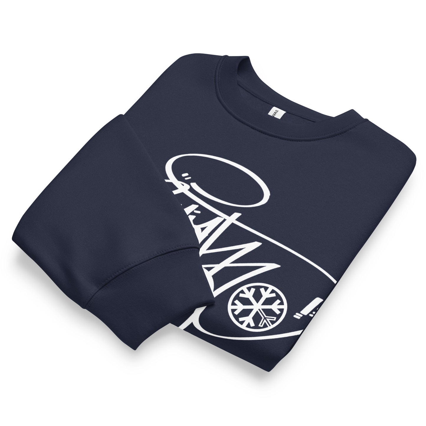 Navy-Pariah Tag Sweatshirt by Graffiti Dad from B.Different Clothing, folded, graffiti-inspired streetwear, oversized heavyweight