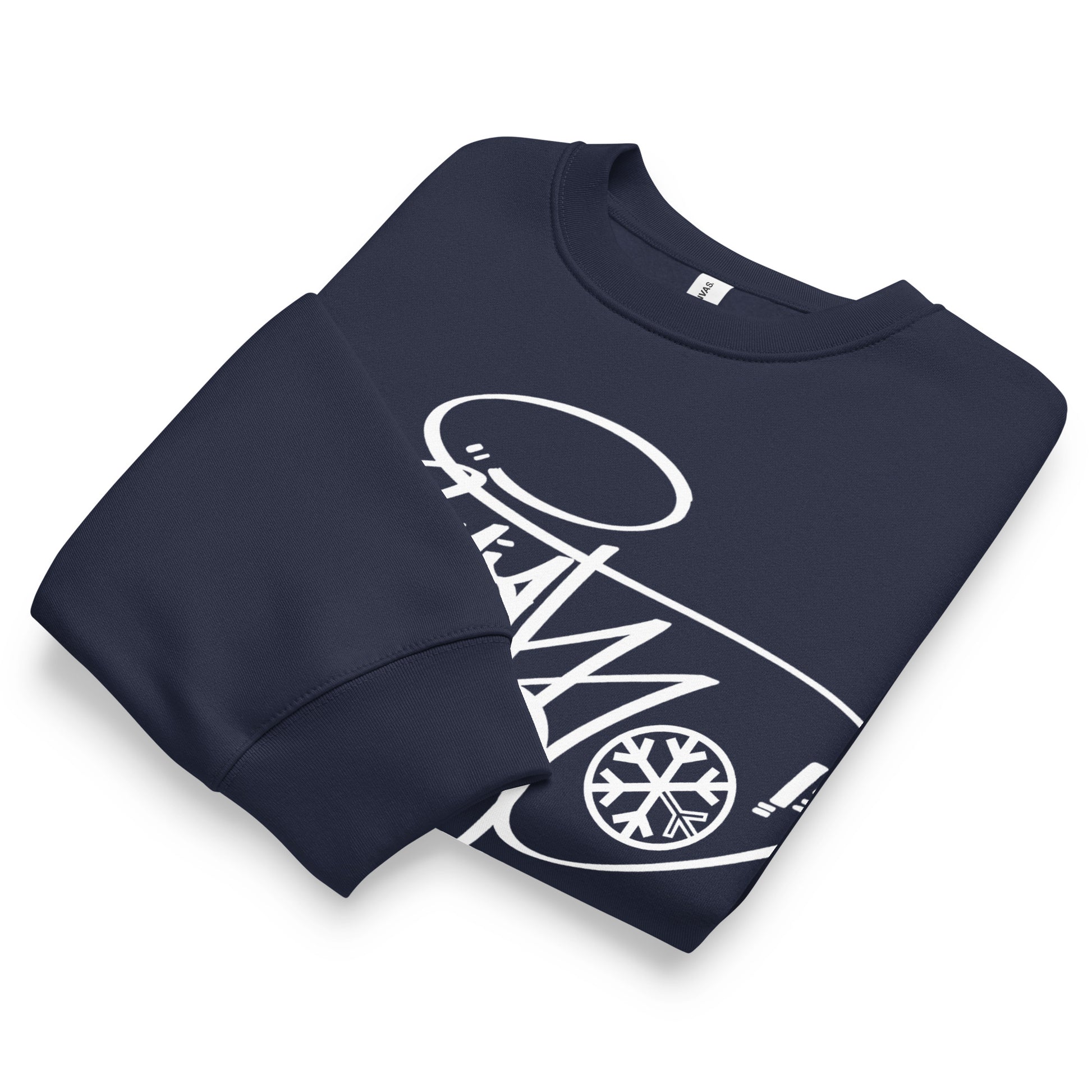 Navy-Pariah Tag Sweatshirt by Graffiti Dad from B.Different Clothing, folded, graffiti-inspired streetwear, oversized heavyweight
