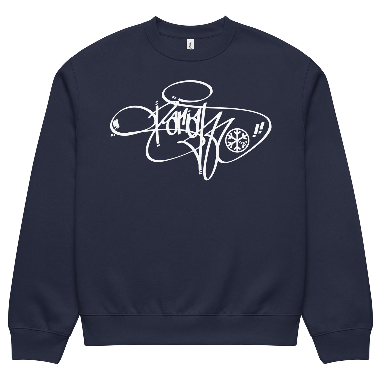 Navy-Pariah Tag Sweatshirt by Graffiti Dad from B.Different Clothing, front view, graffiti-inspired streetwear, oversized heavyweight