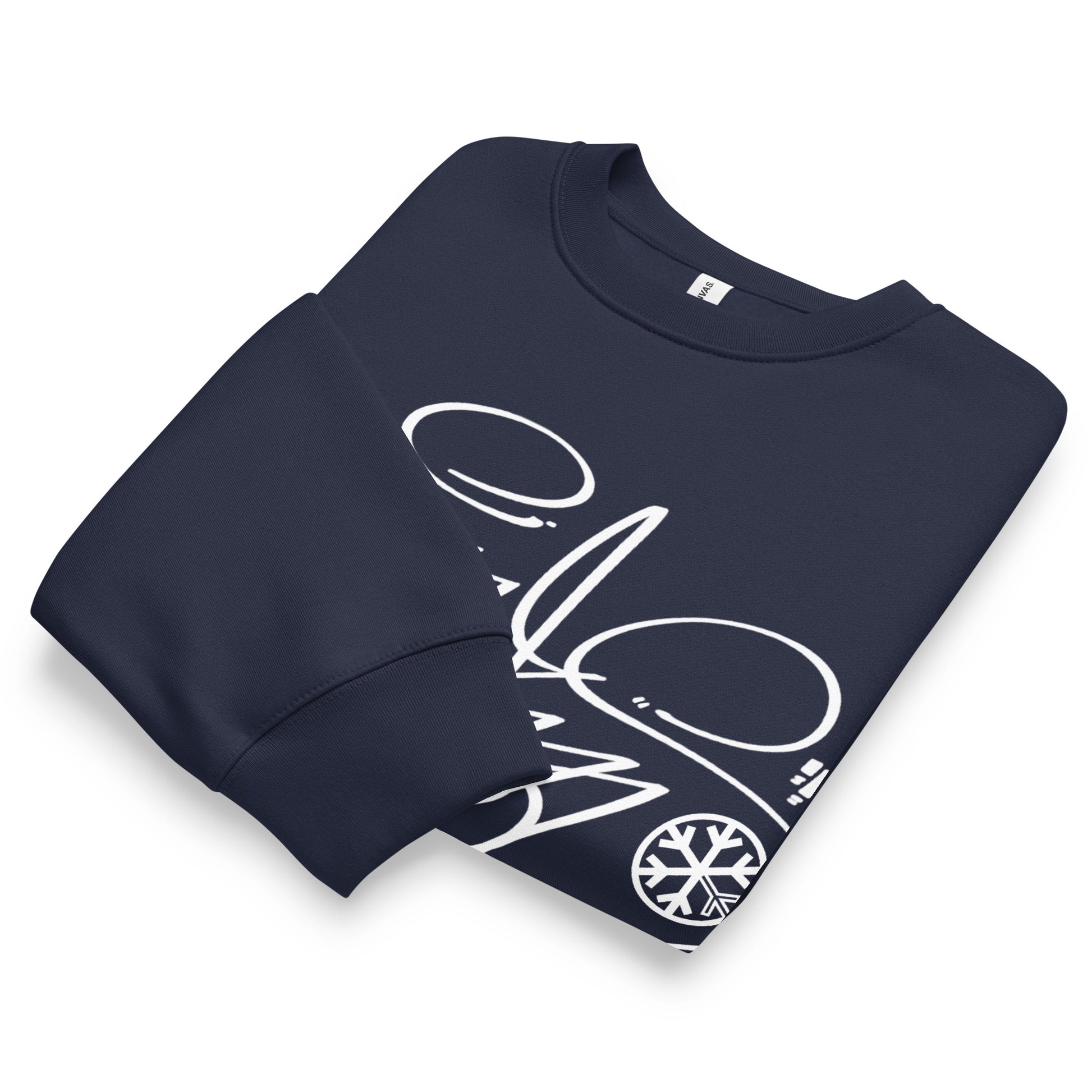 Navy-Toys Tag Sweatshirt by Graffiti Dad from B.Different Clothing, front view, graffiti-inspired streetwear, oversized heavyweight