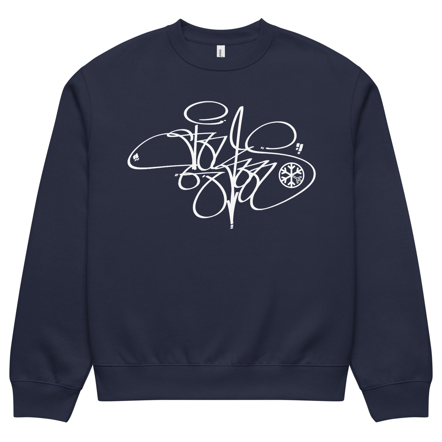 Navy-Toys Tag Sweatshirt by Graffiti Dad from B.Different Clothing, folded, graffiti-inspired streetwear, oversized heavyweight