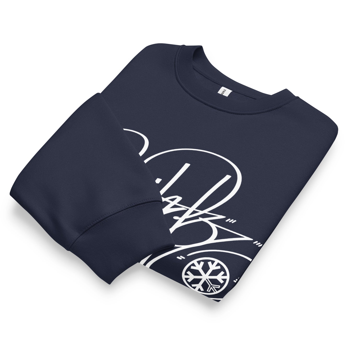 Navy-Writer Tag Sweatshirt by Graffiti Dad from B.Different Clothing, folded, graffiti-inspired streetwear, oversized heavyweight