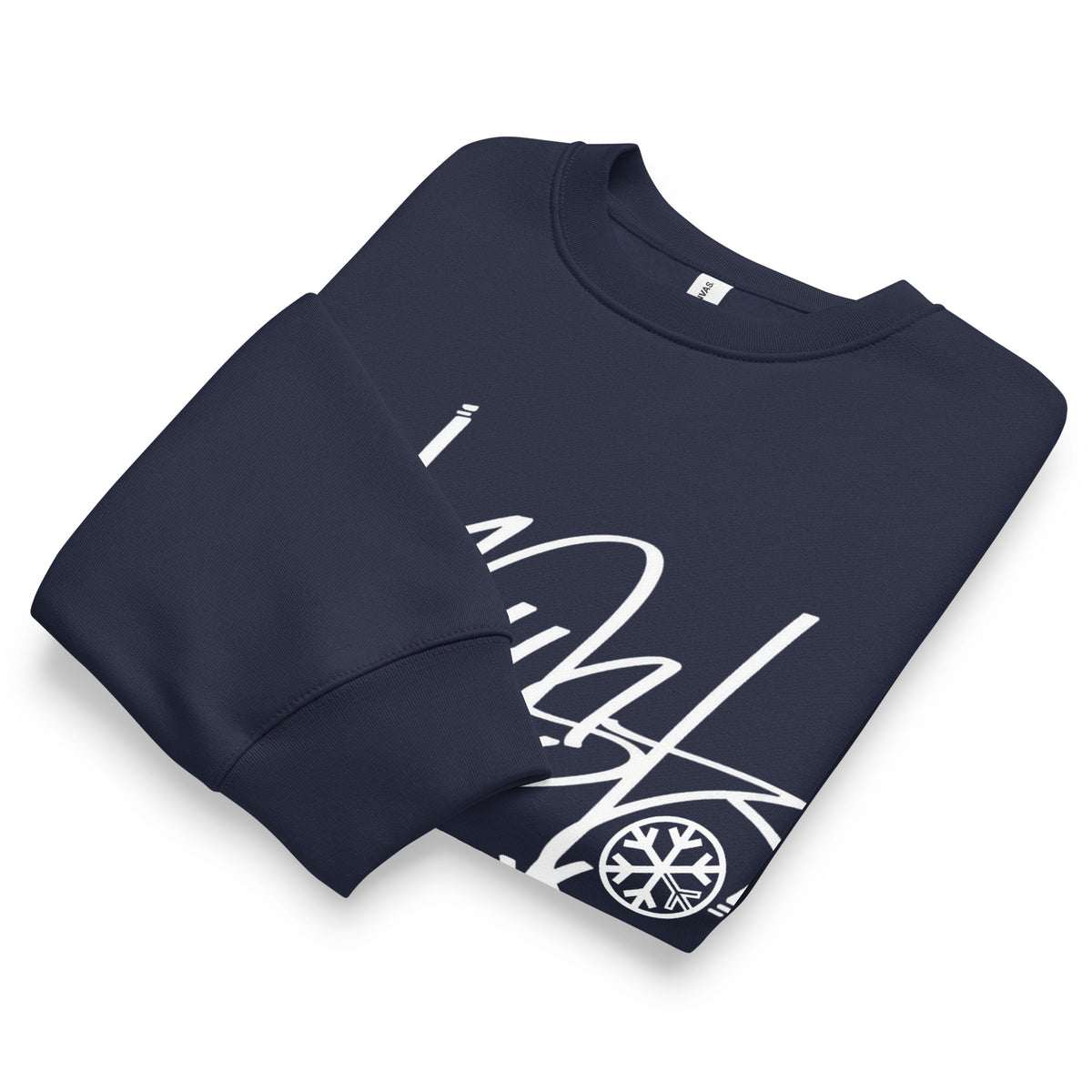 Navy-Ghost Tag Sweatshirt by Graffiti Dad from B.Different Clothing, folded, graffiti-inspired streetwear, oversized heavyweight