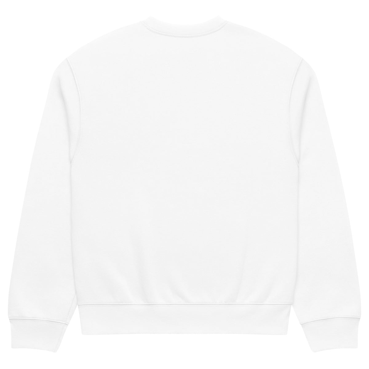 White-Ghost Tag Sweatshirt by Graffiti Dad from B.Different Clothing, back view, graffiti-inspired streetwear, oversized heavyweight