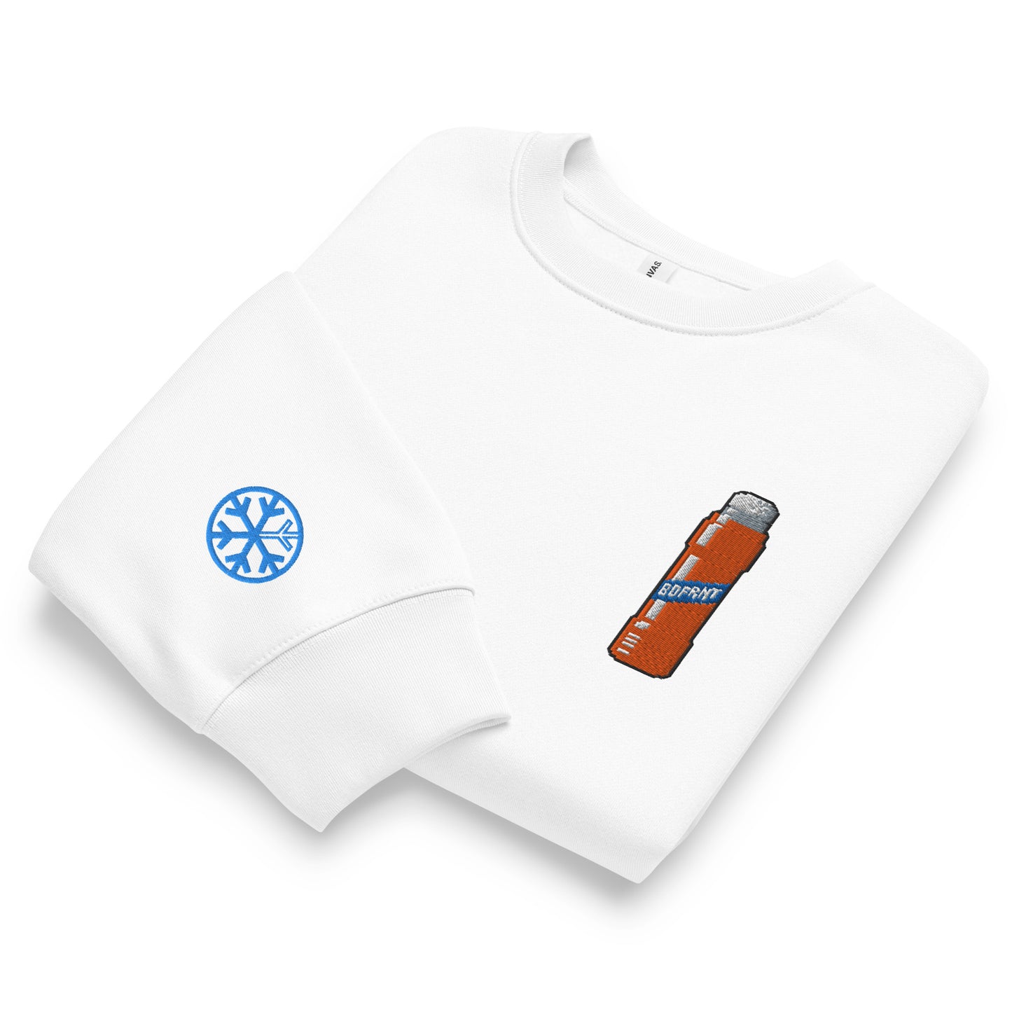 White-Pixel Marker Graffiti Sweatshirt from B.Different Clothing, folded, graffiti-inspired streetwear, oversized heavyweight