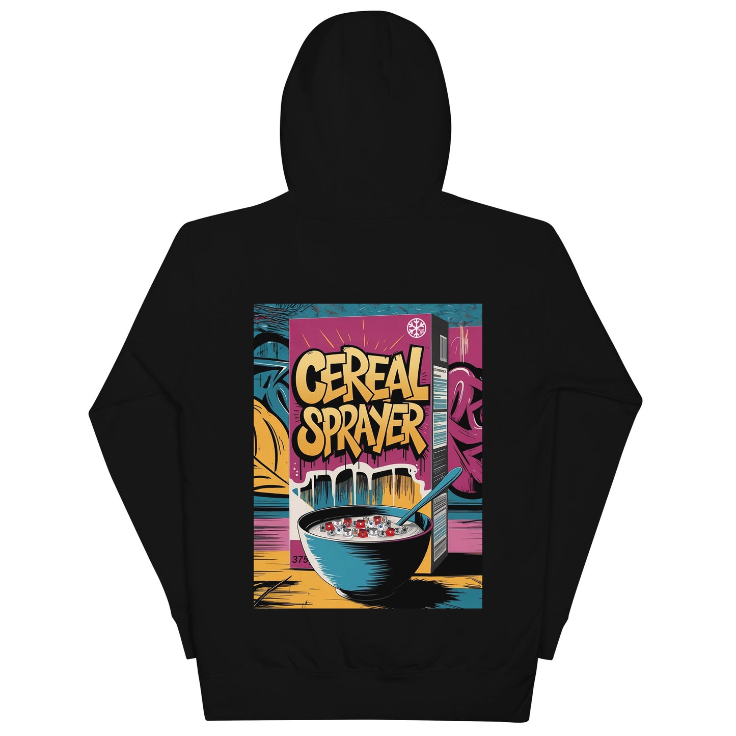 Cereal Sprayer Graffiti Hoodie black B.Different Clothing graffiti street art inspired streetwear brand