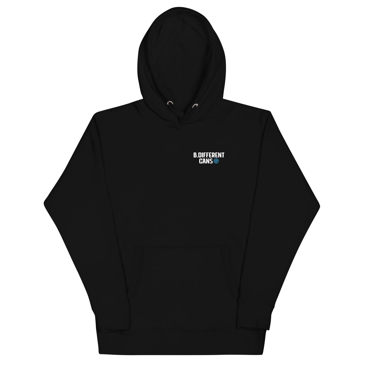 front of BLACK Can hoodie B.Different Clothing graffiti street art inspired streetwear brand