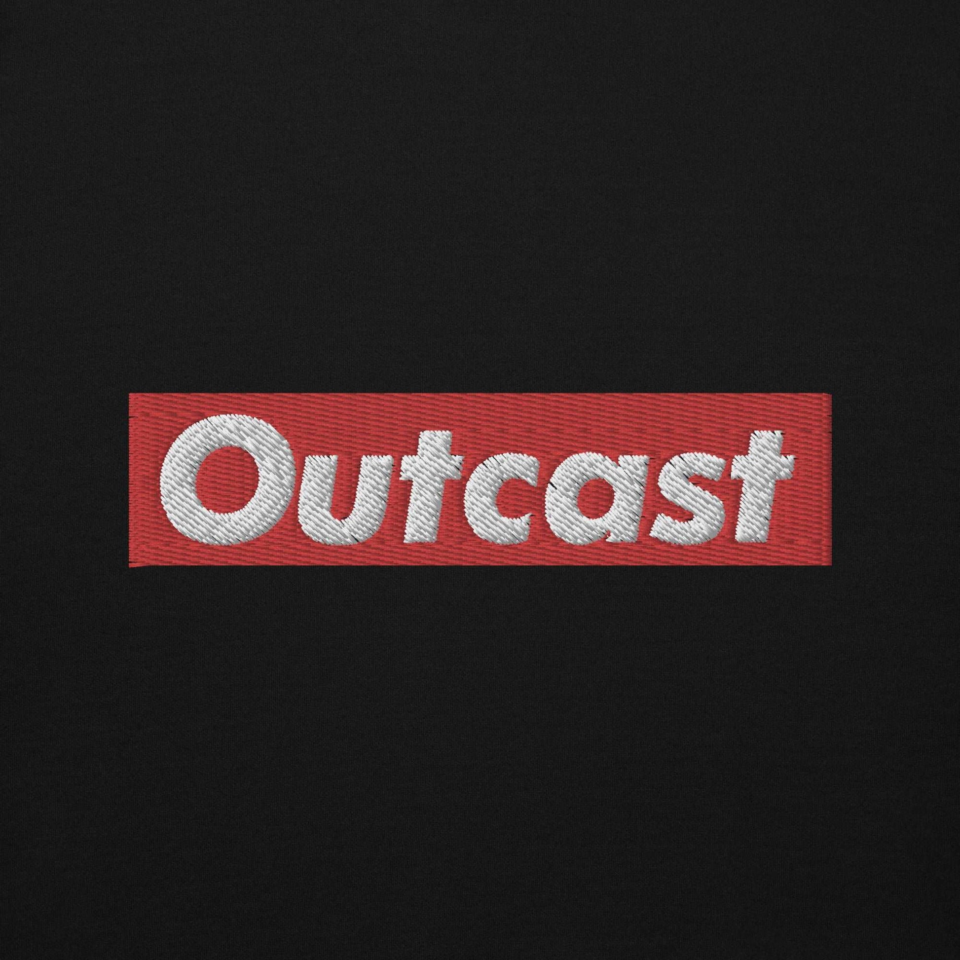 graphic of Outcast box hoodie black b.different clothing street art graffiti inspired independent streetwear