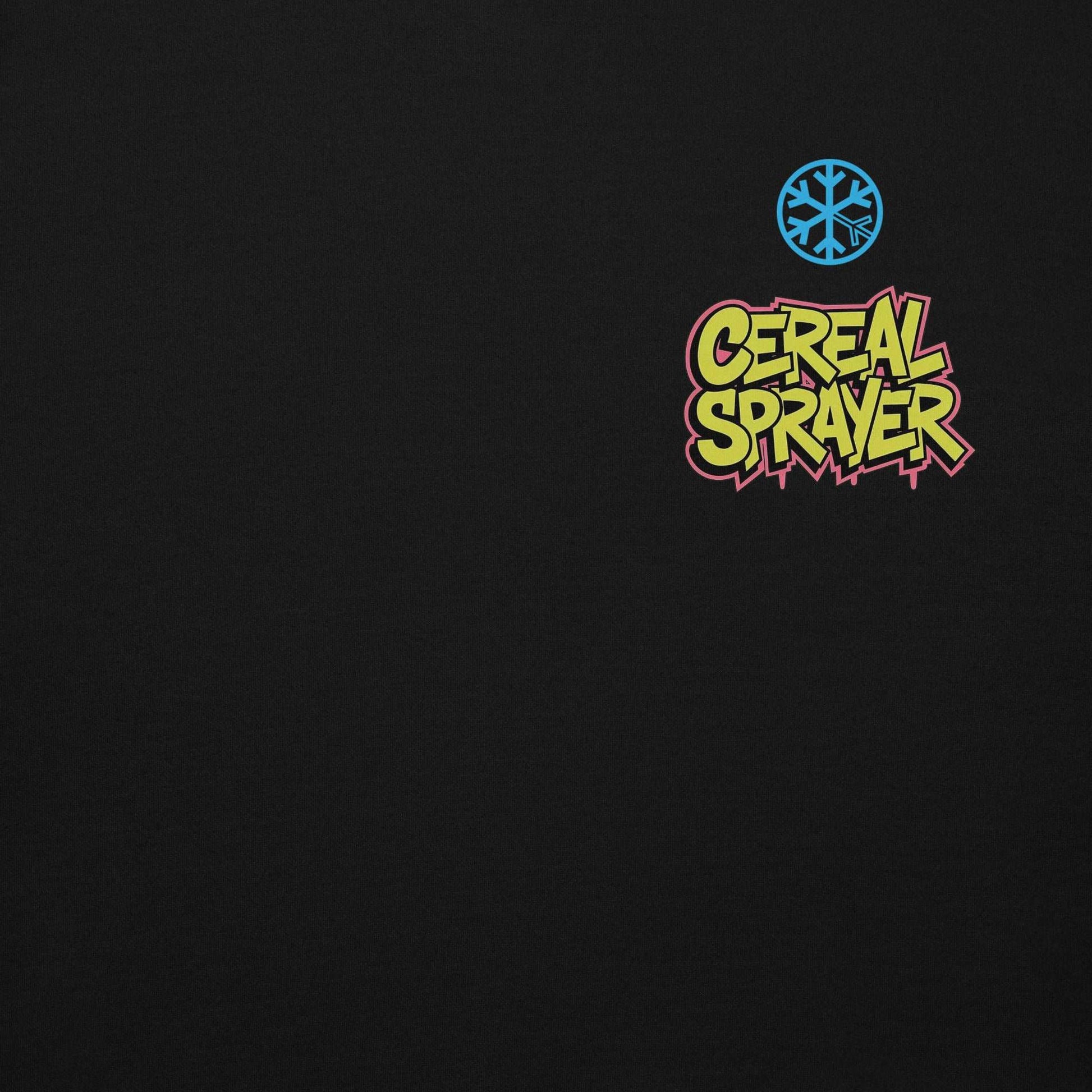 front of Cereal Sprayer Graffiti Hoodie black B.Different Clothing graffiti street art inspired streetwear brand