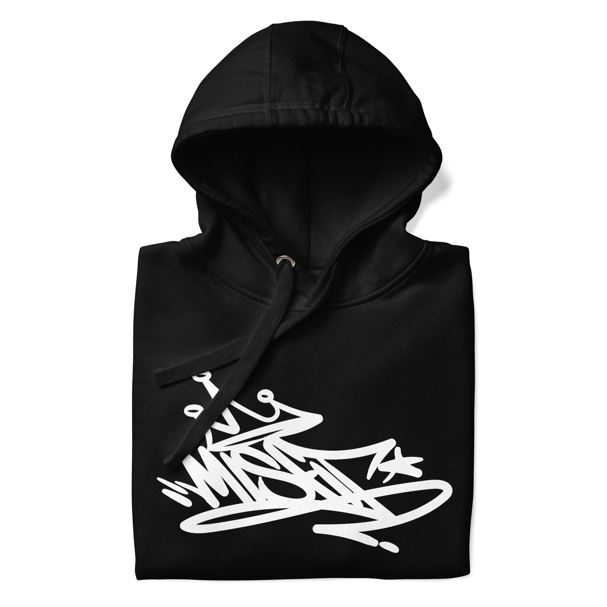 folded Misfit Graffiti Tag Hoodie black B.Different Clothing graffiti street art inspired streetwear brand