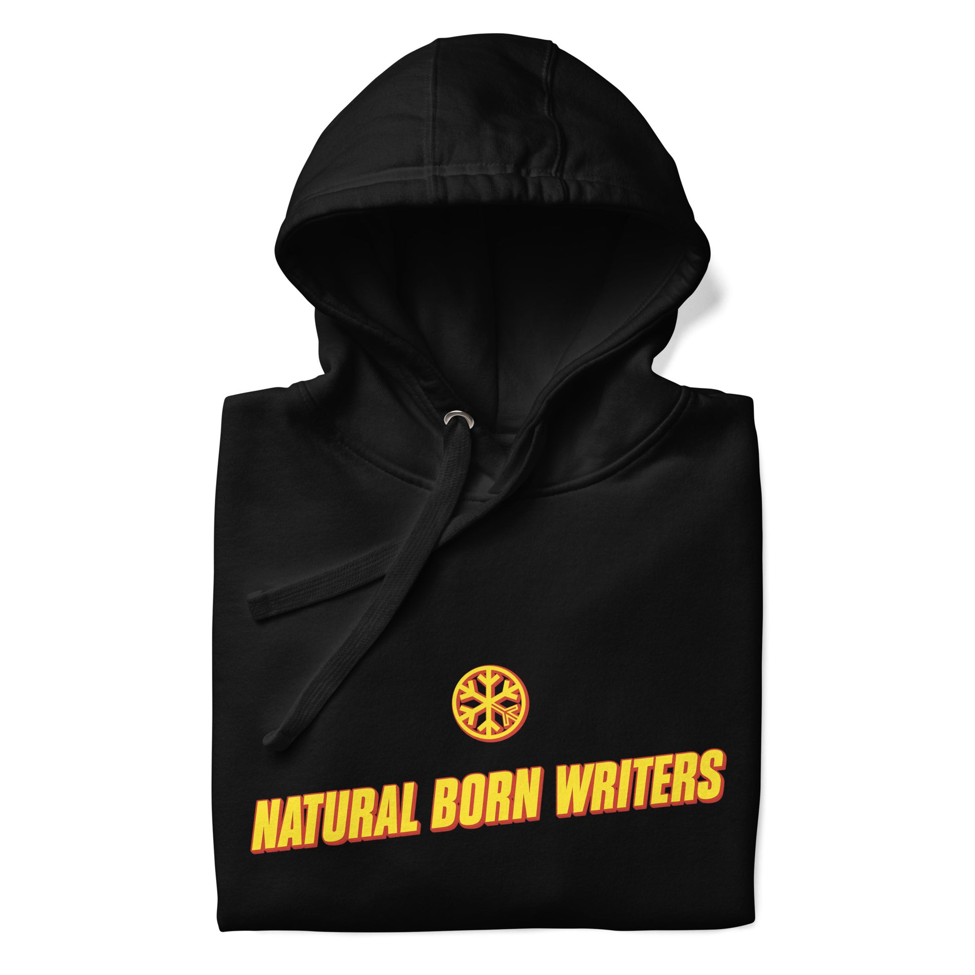 Black-Natural Born Writers Graffiti Hoodie from B.Different Clothing, folded, graffiti-inspired streetwear