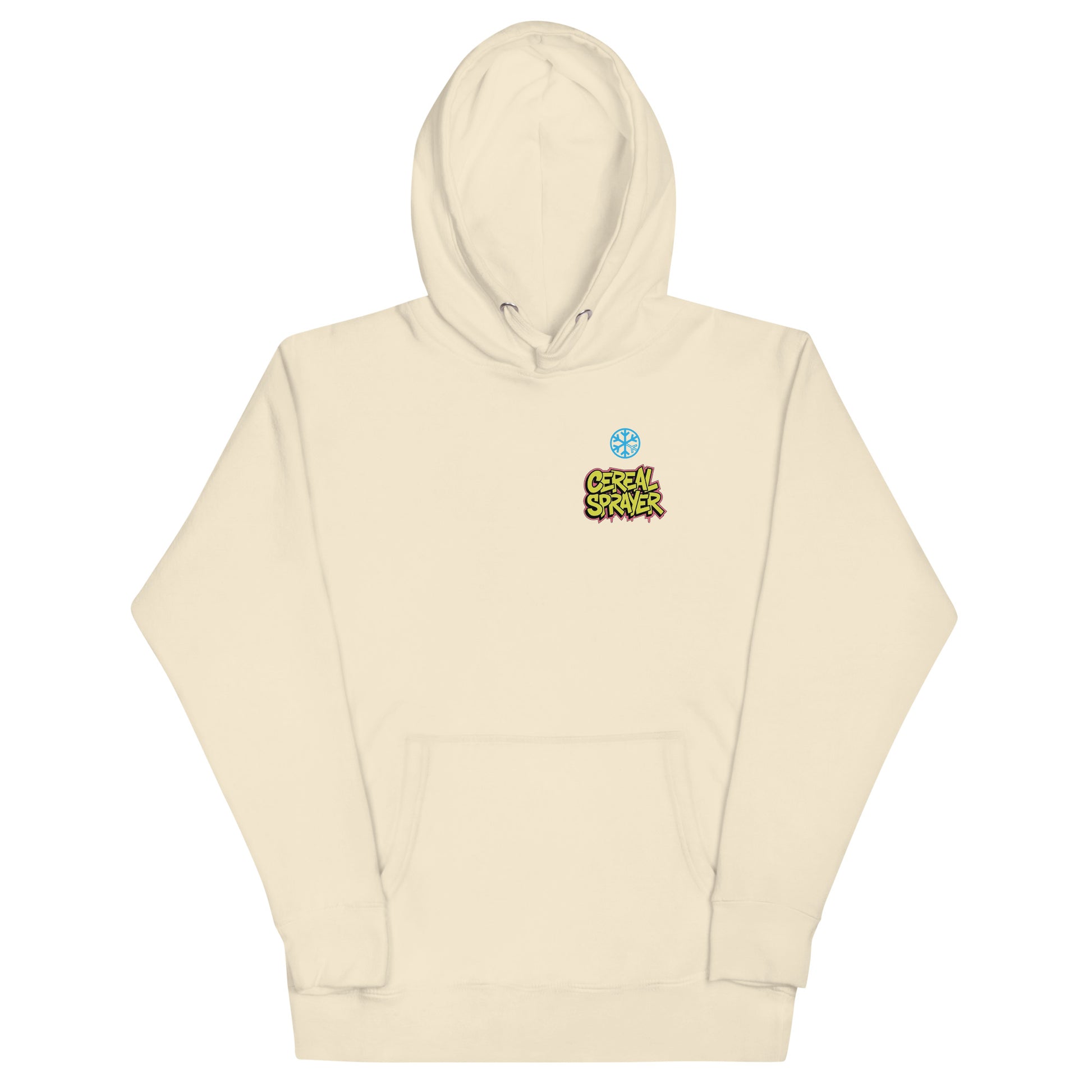 front of Cereal Sprayer Graffiti Hoodie beige B.Different Clothing graffiti street art inspired streetwear brand