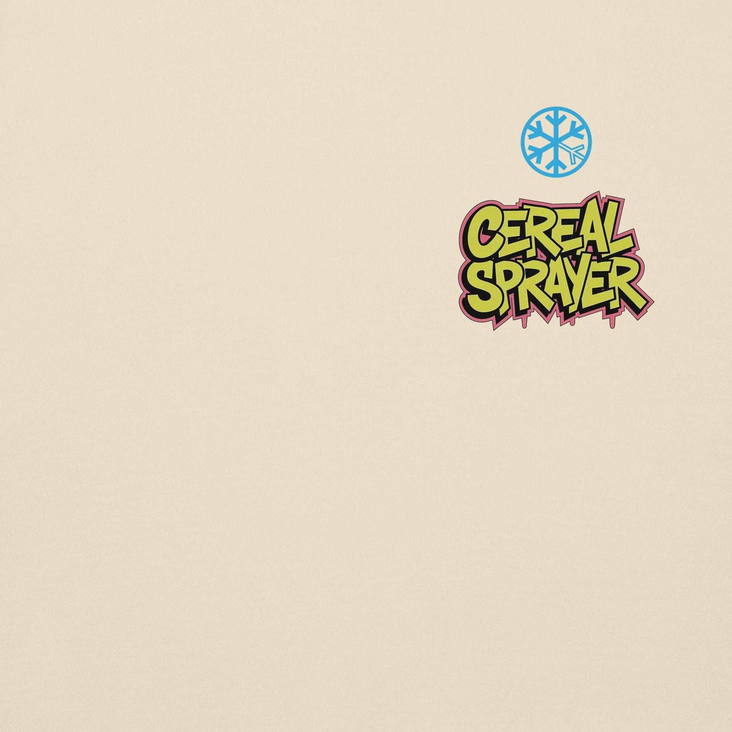 front graphic of Cereal Sprayer Graffiti Hoodie beige B.Different Clothing graffiti street art inspired streetwear brand