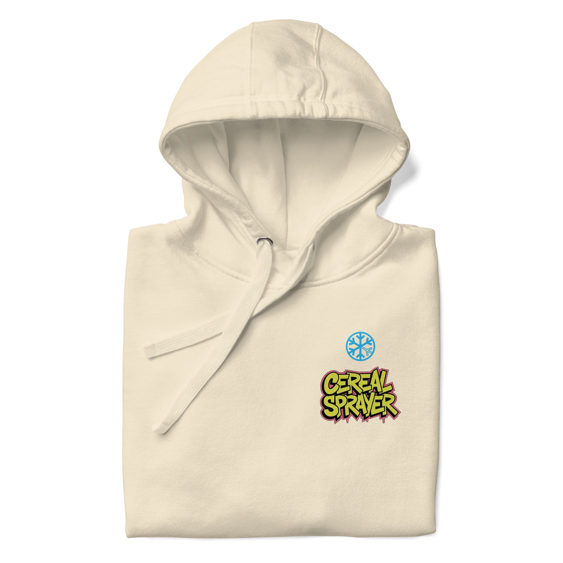 folded Cereal Sprayer Graffiti Hoodie beige B.Different Clothing graffiti street art inspired streetwear brand