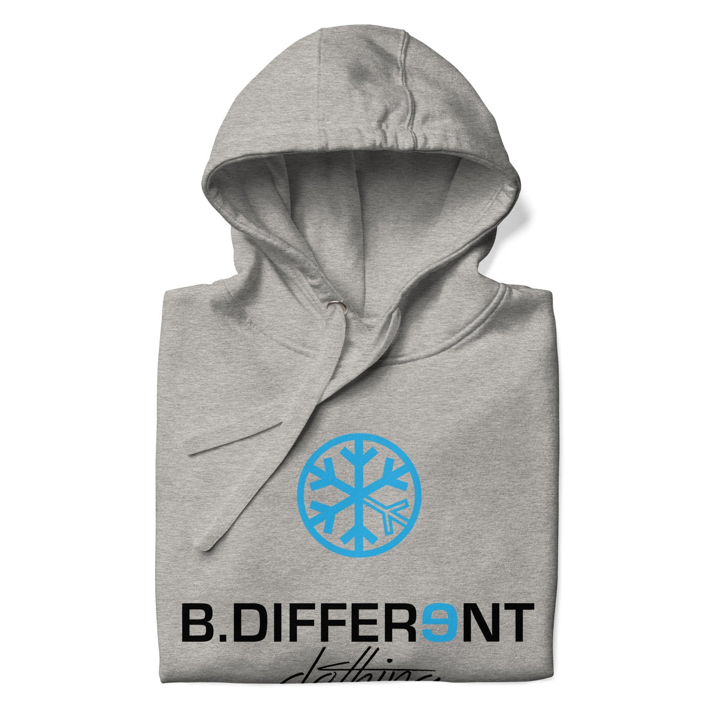 folded hoodie Logo gray by B.Different Clothing independent streetwear brand inspired by street art graffiti