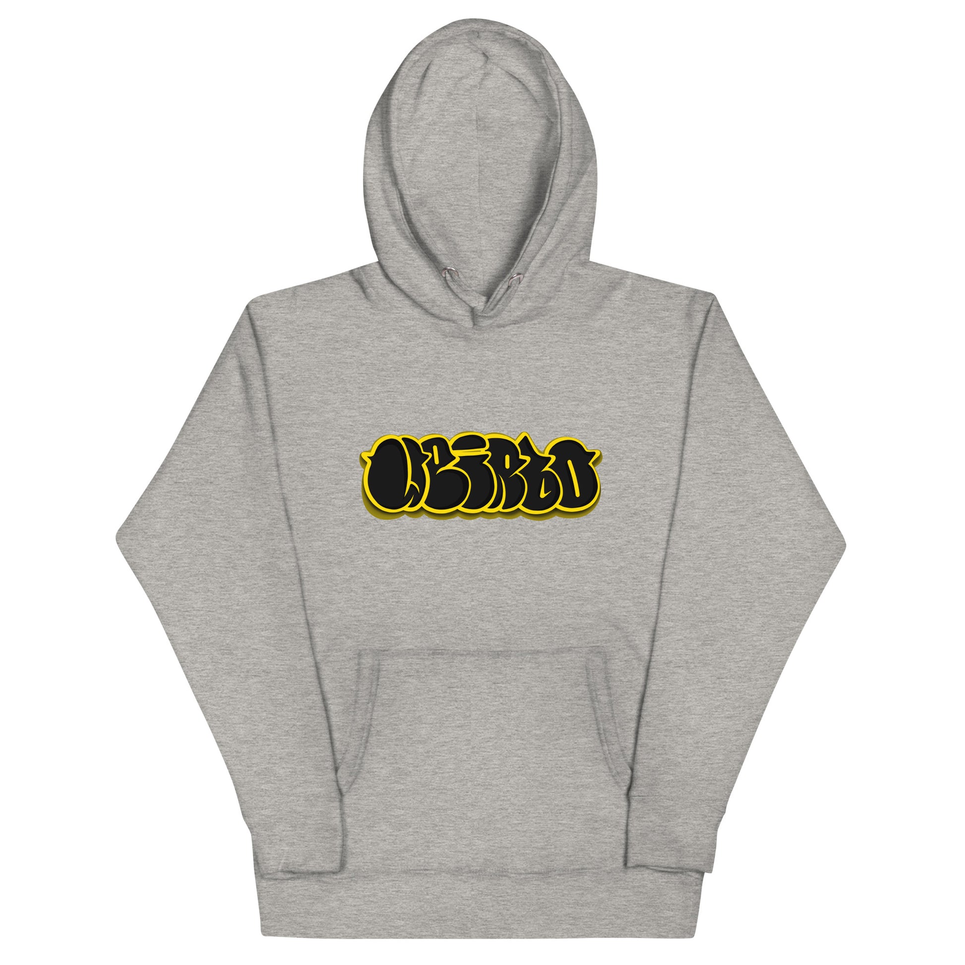 front of Weirdo Throwie Hoodie gray by B.Different Clothing street art graffiti inspired streetwear brand