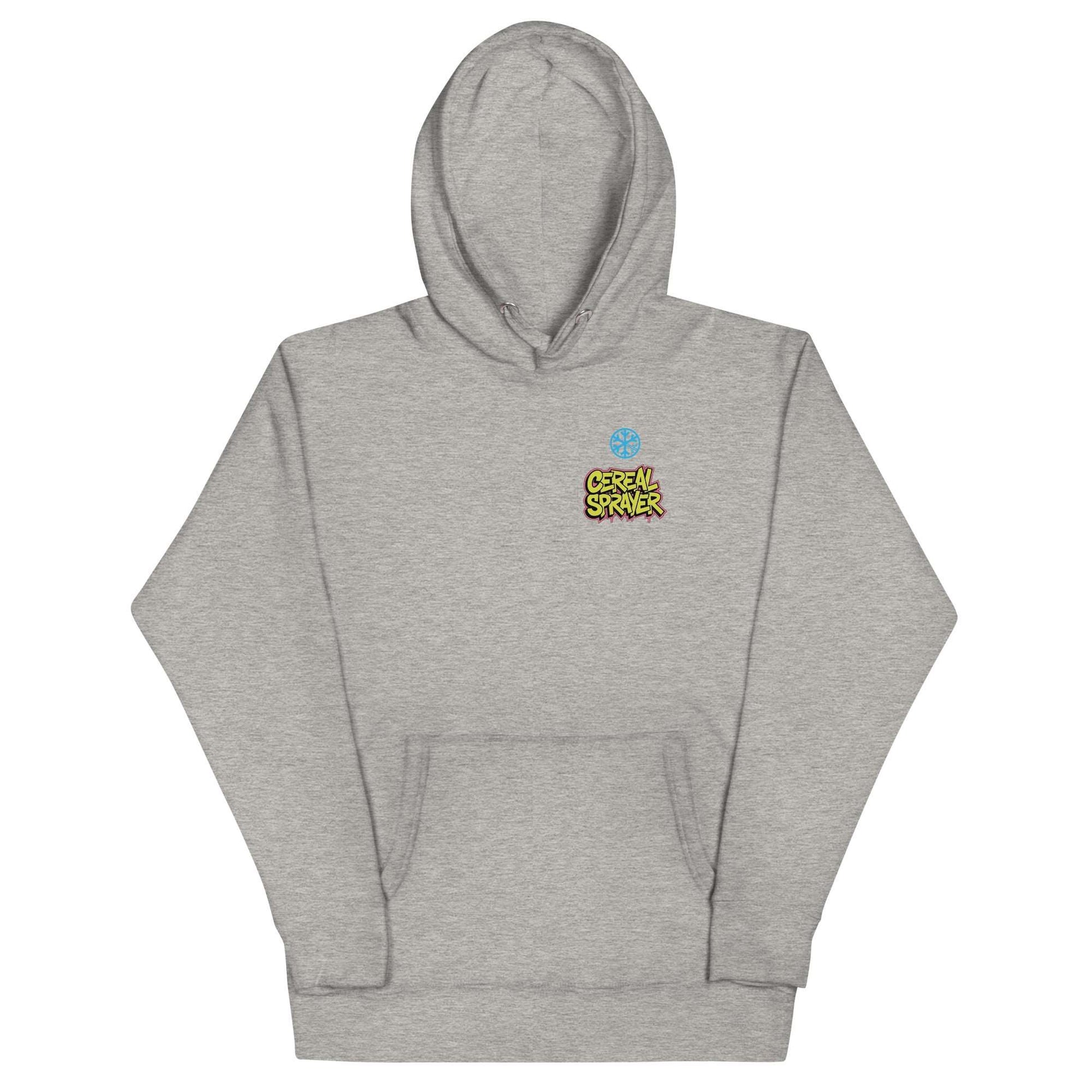 front of Cereal Sprayer Graffiti Hoodie gray B.Different Clothing graffiti street art inspired streetwear brand