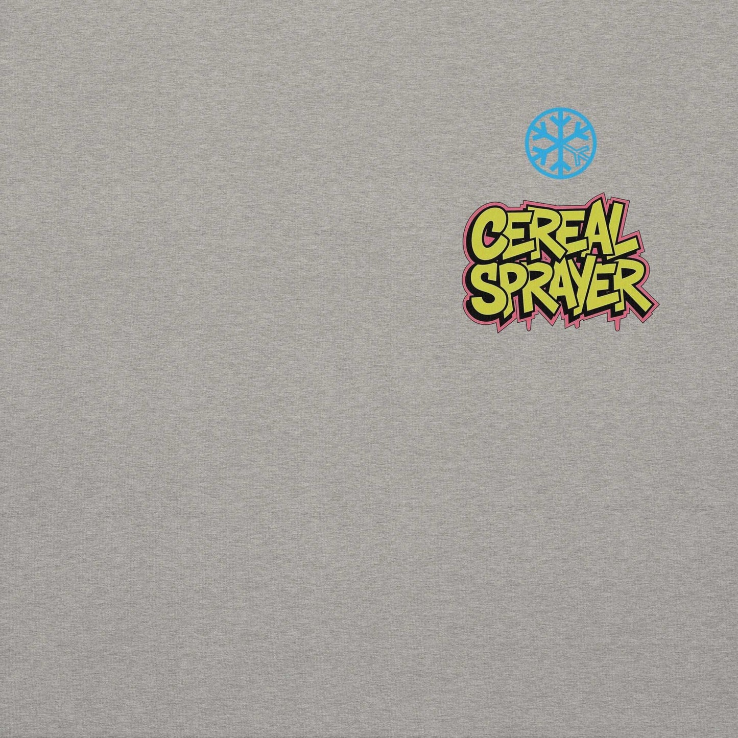 front graphic of Cereal Sprayer Graffiti Hoodie gray B.Different Clothing graffiti street art inspired streetwear brand