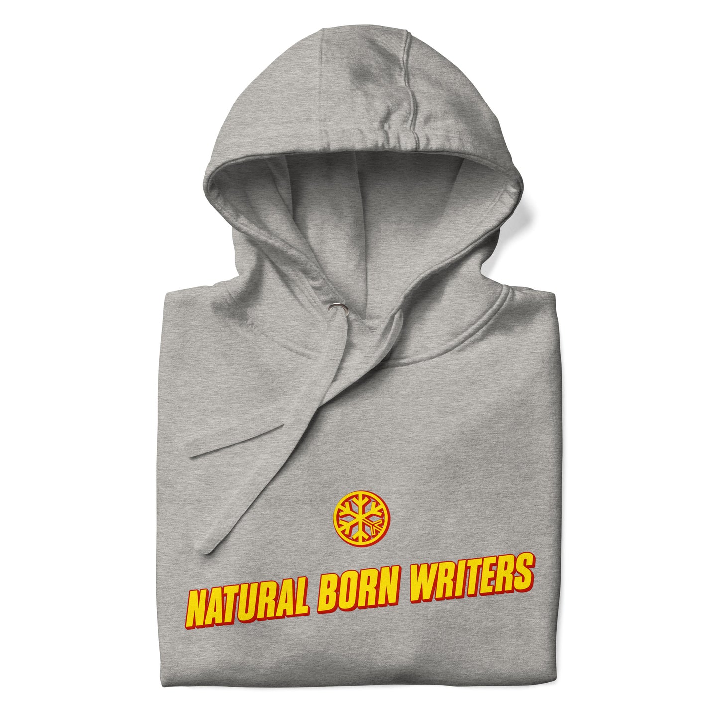 Gray-Natural Born Writers Graffiti Hoodie from B.Different Clothing, folded, graffiti-inspired streetwear
