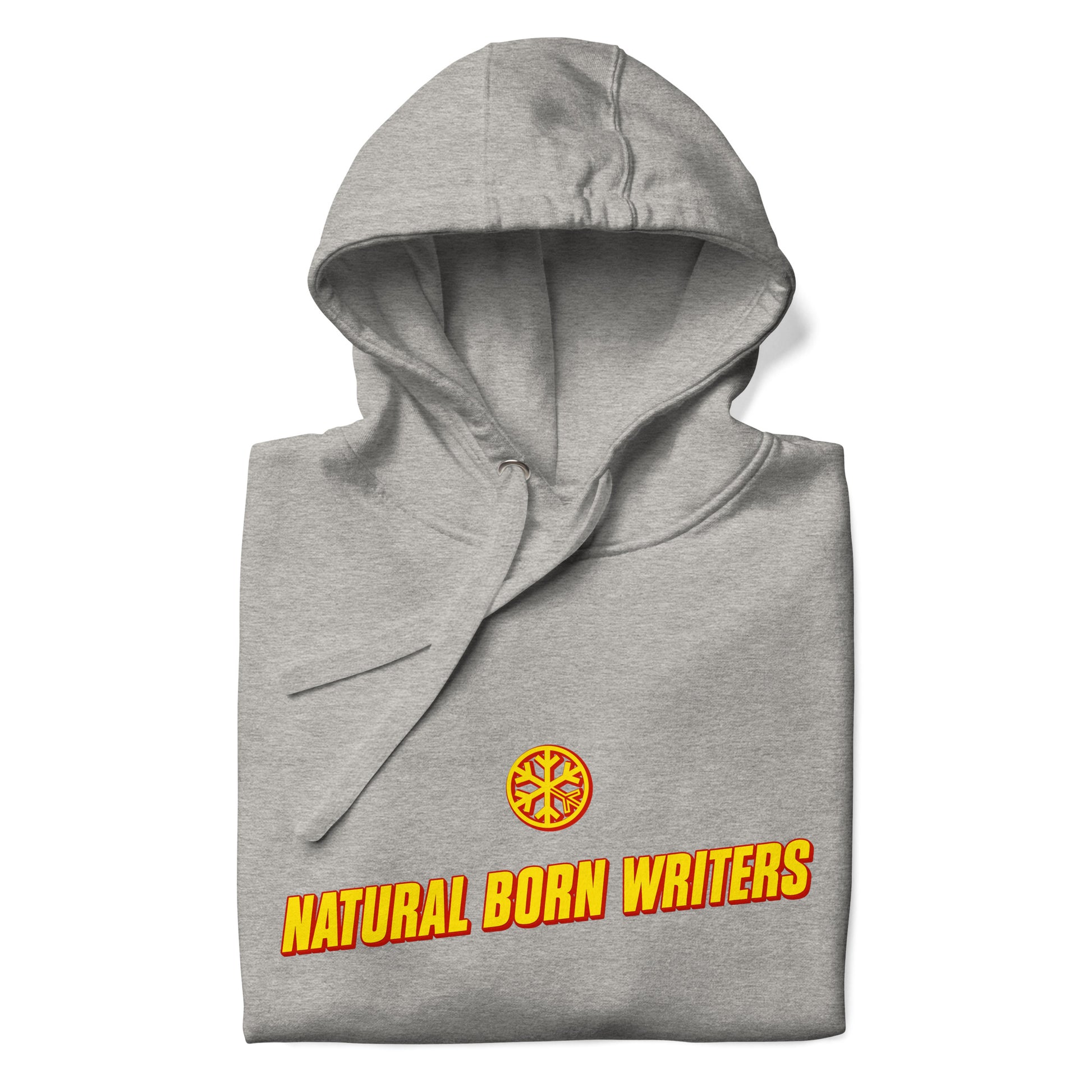 Gray-Natural Born Writers Graffiti Hoodie from B.Different Clothing, folded, graffiti-inspired streetwear