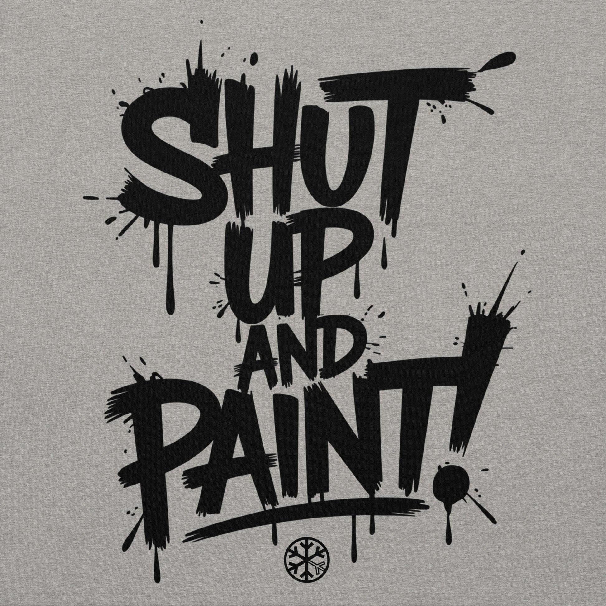 Gray-Shut Up and Paint Graffiti Hoodie from B.Different Clothing, graphic, graffiti-inspired streetwear