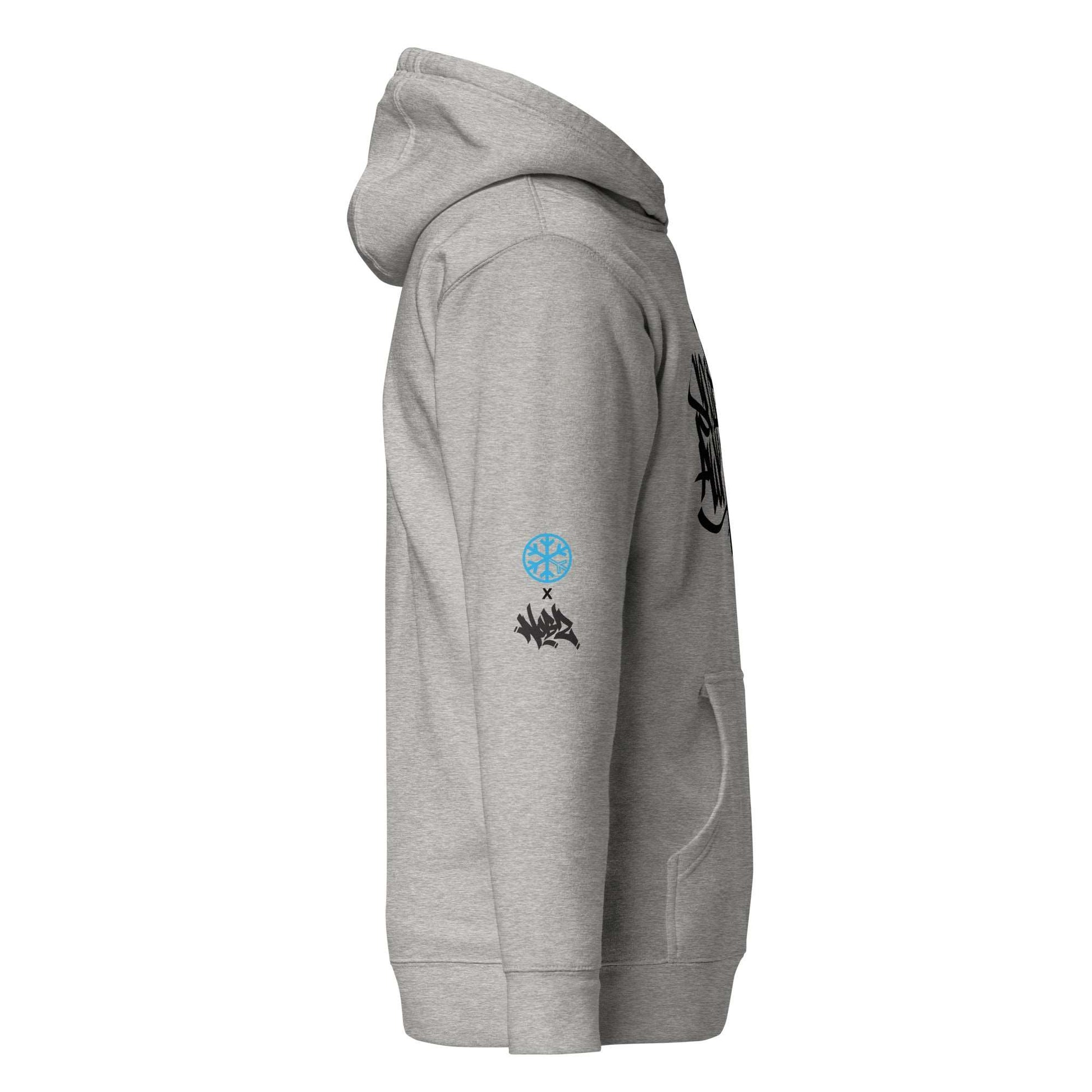 side hoodie Socially Awkward gray by B.Different Clothing independent streetwear brand inspired by street art graffiti