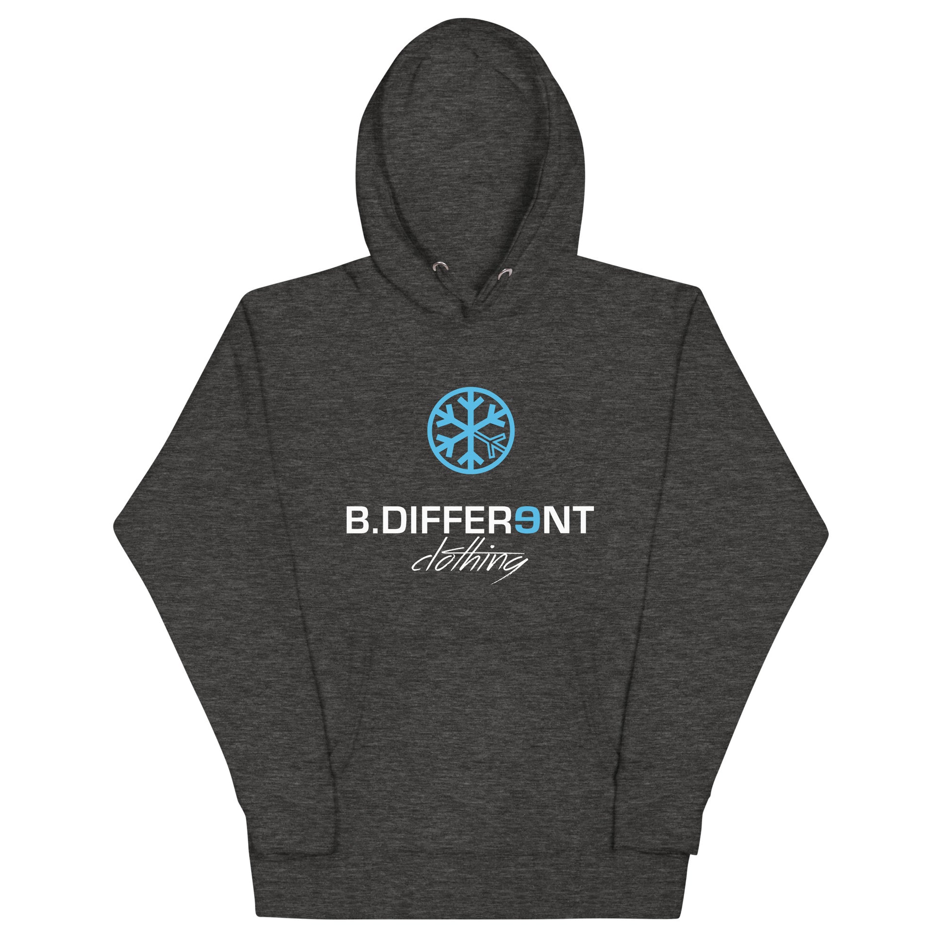 hoodie Logo dark gray by B.Different Clothing independent streetwear brand inspired by street art graffiti