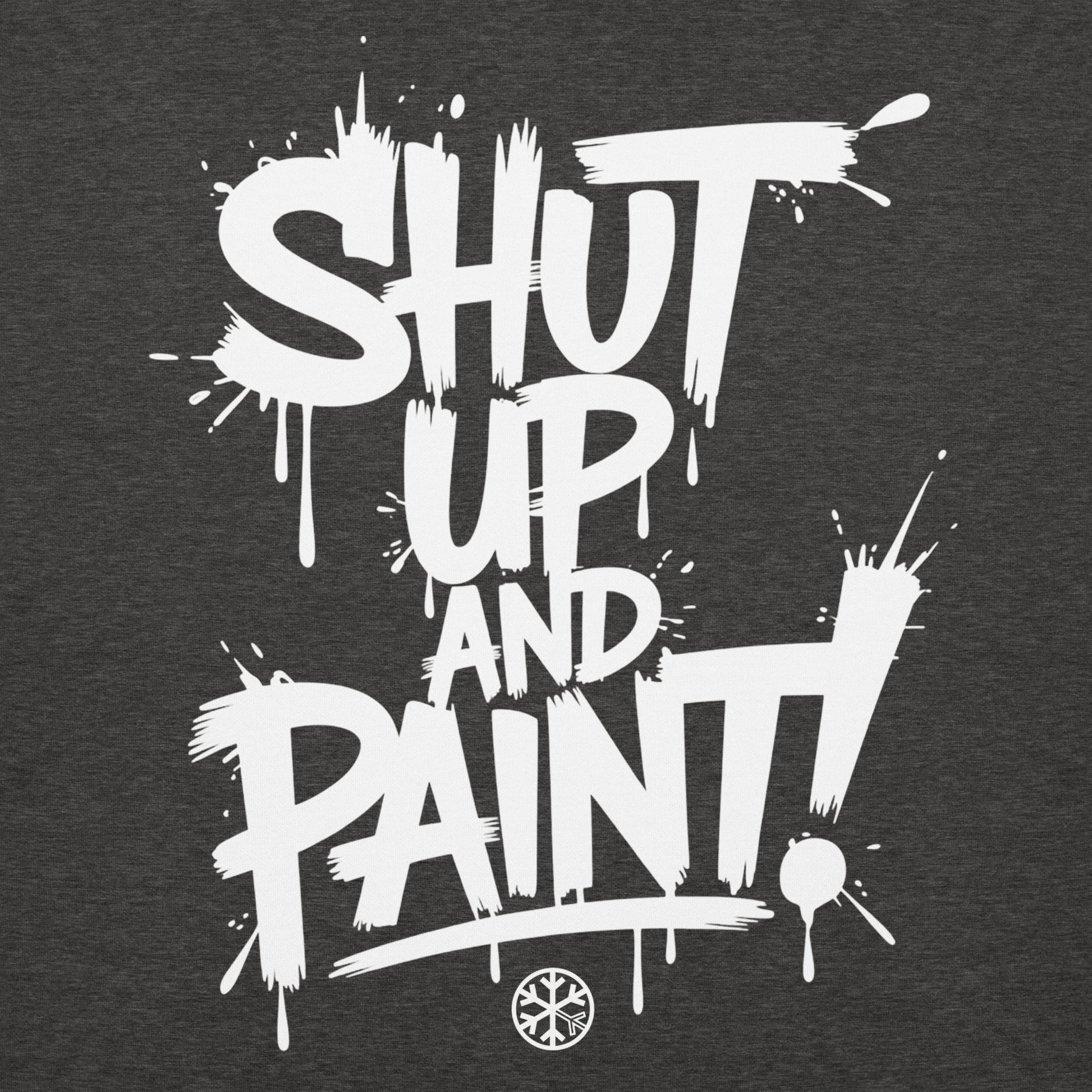 Darkgray-Shut Up and Paint Graffiti Hoodie from B.Different Clothing, graphic, graffiti-inspired streetwear