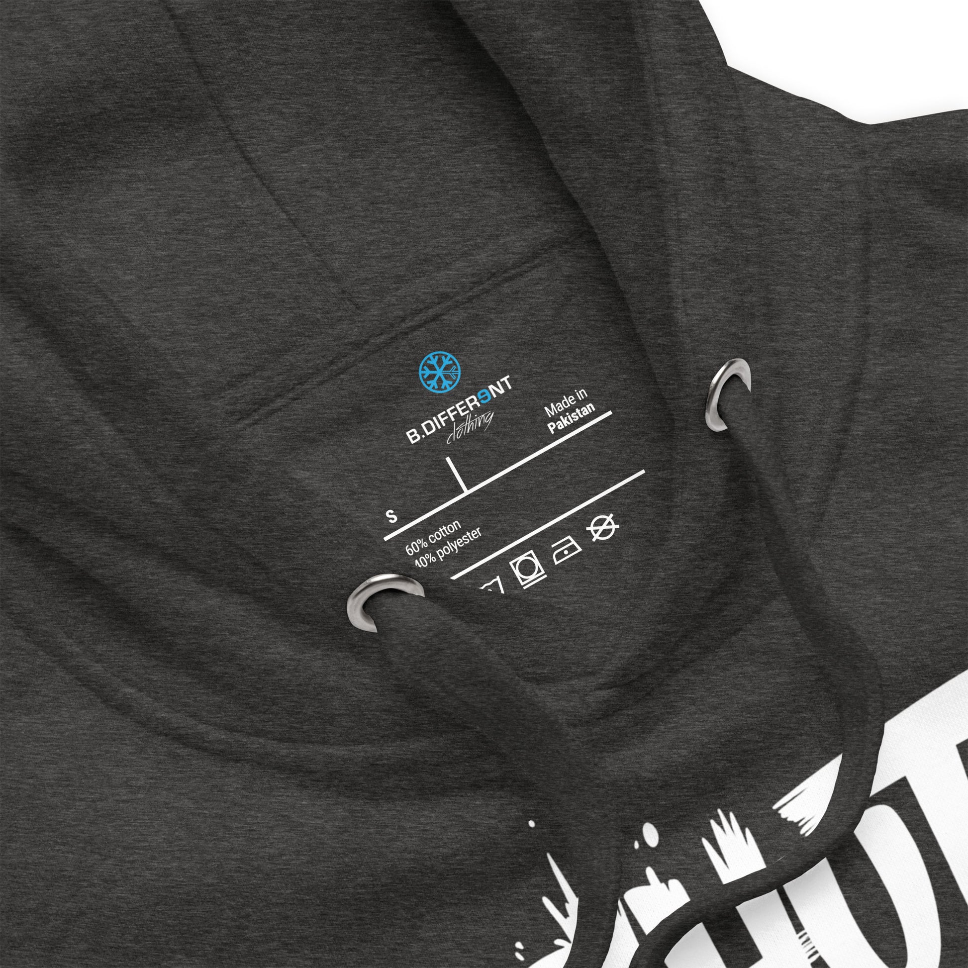 Darkgray-Shut Up and Paint Graffiti Hoodie from B.Different Clothing, collar, graffiti-inspired streetwear