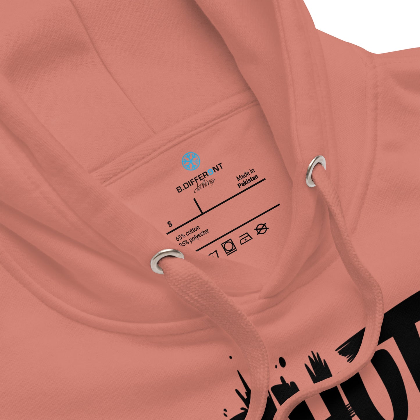 Pink-Shut Up and Paint Graffiti Hoodie from B.Different Clothing, collar, graffiti-inspired streetwear