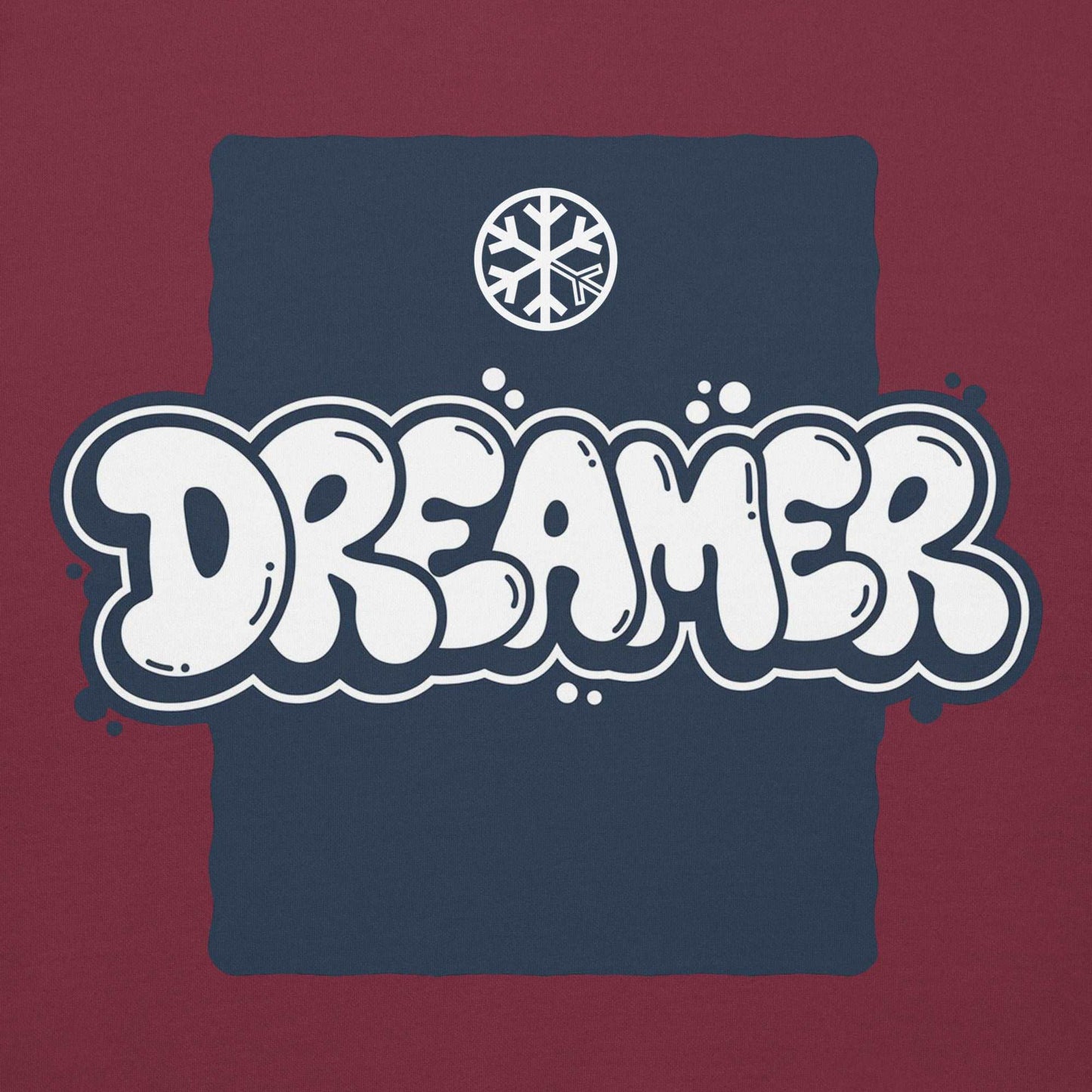 graphic of Dreamer Graffiti Throw-up Hoodie maroon B.Different Clothing graffiti street art inspired streetwear brand