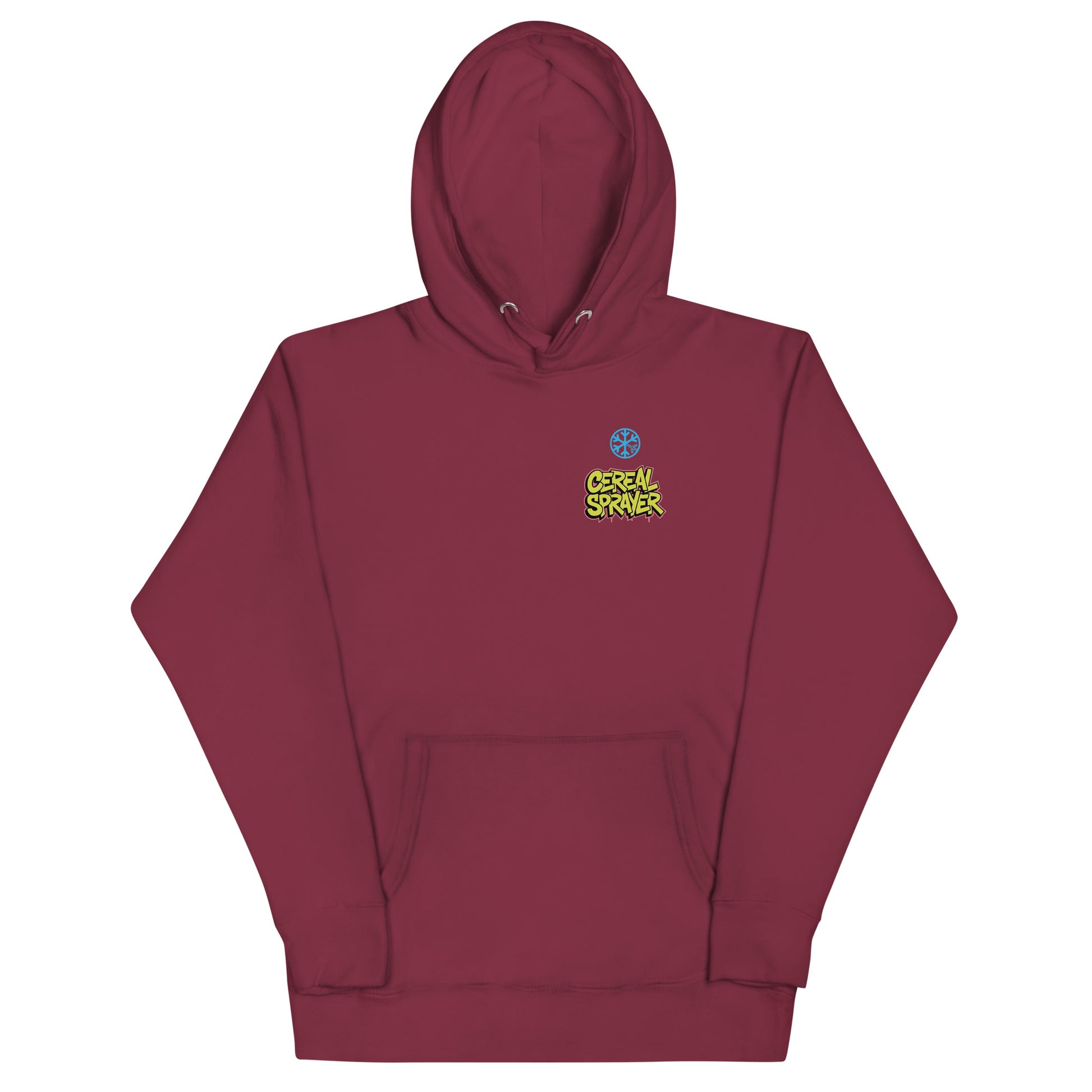 front of Cereal Sprayer Graffiti Hoodie maroon B.Different Clothing graffiti street art inspired streetwear brand