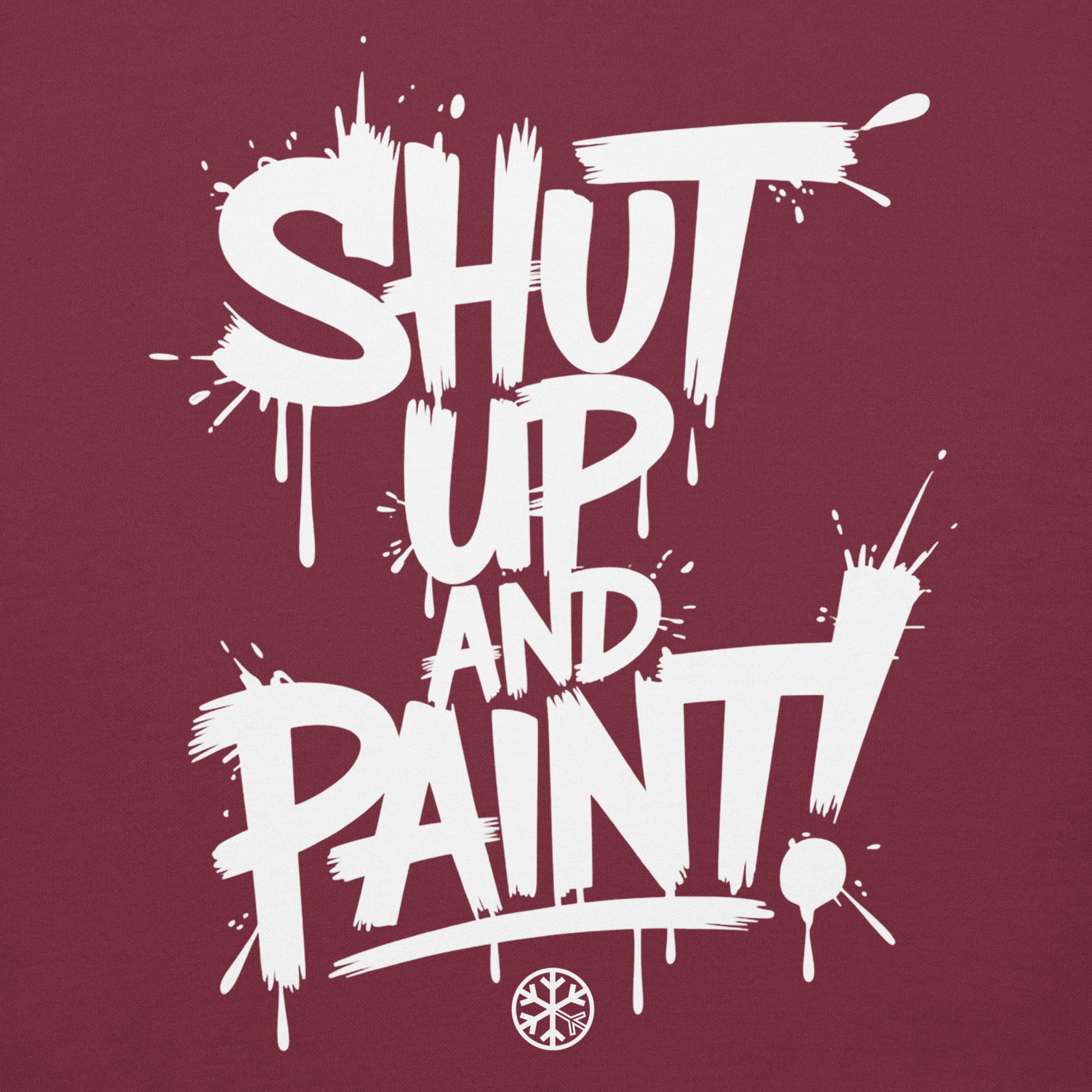 Maroon-Shut Up and Paint Graffiti Hoodie from B.Different Clothing, graphic, graffiti-inspired streetwear 