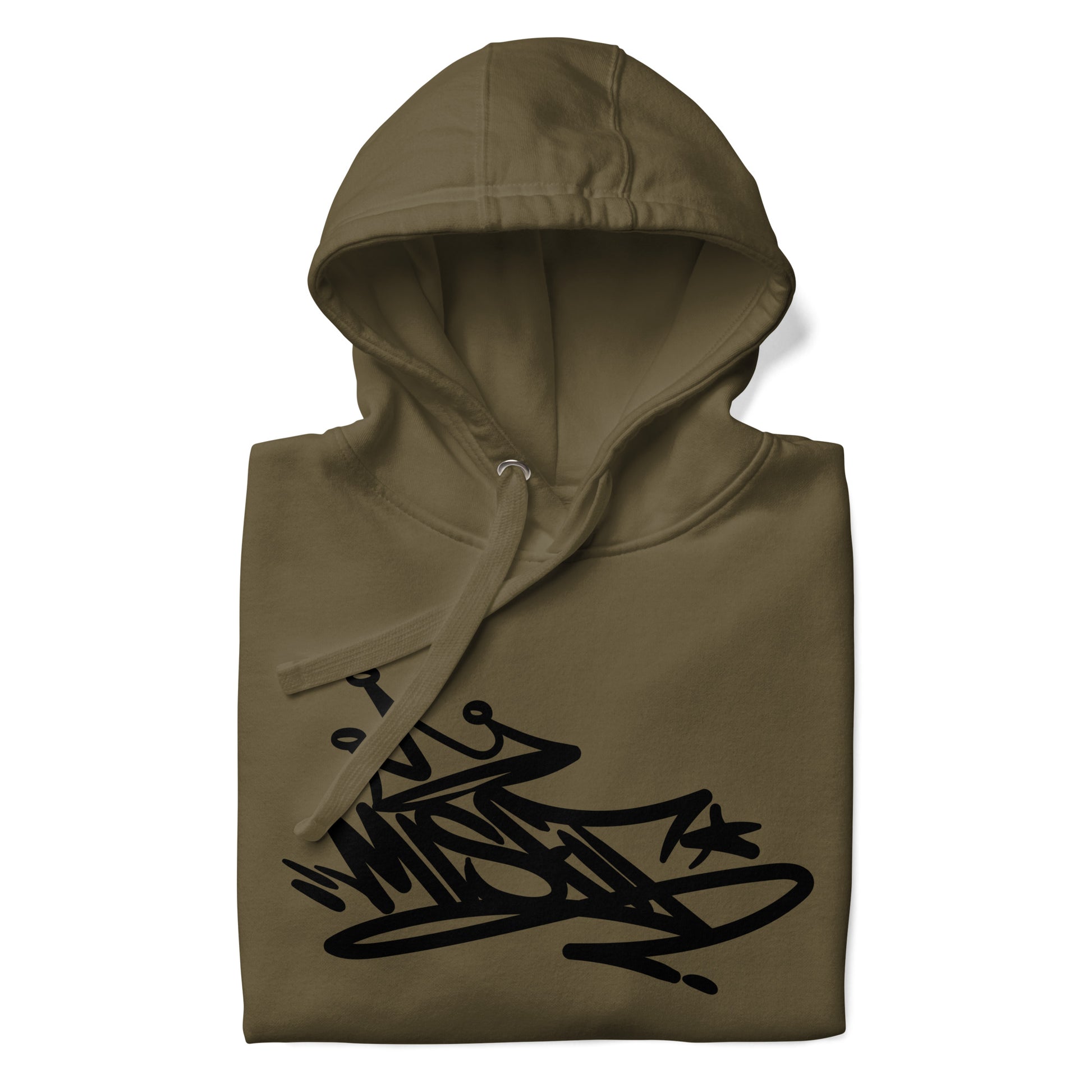 folded Misfit Graffiti Tag Hoodie green B.Different Clothing graffiti street art inspired streetwear brand