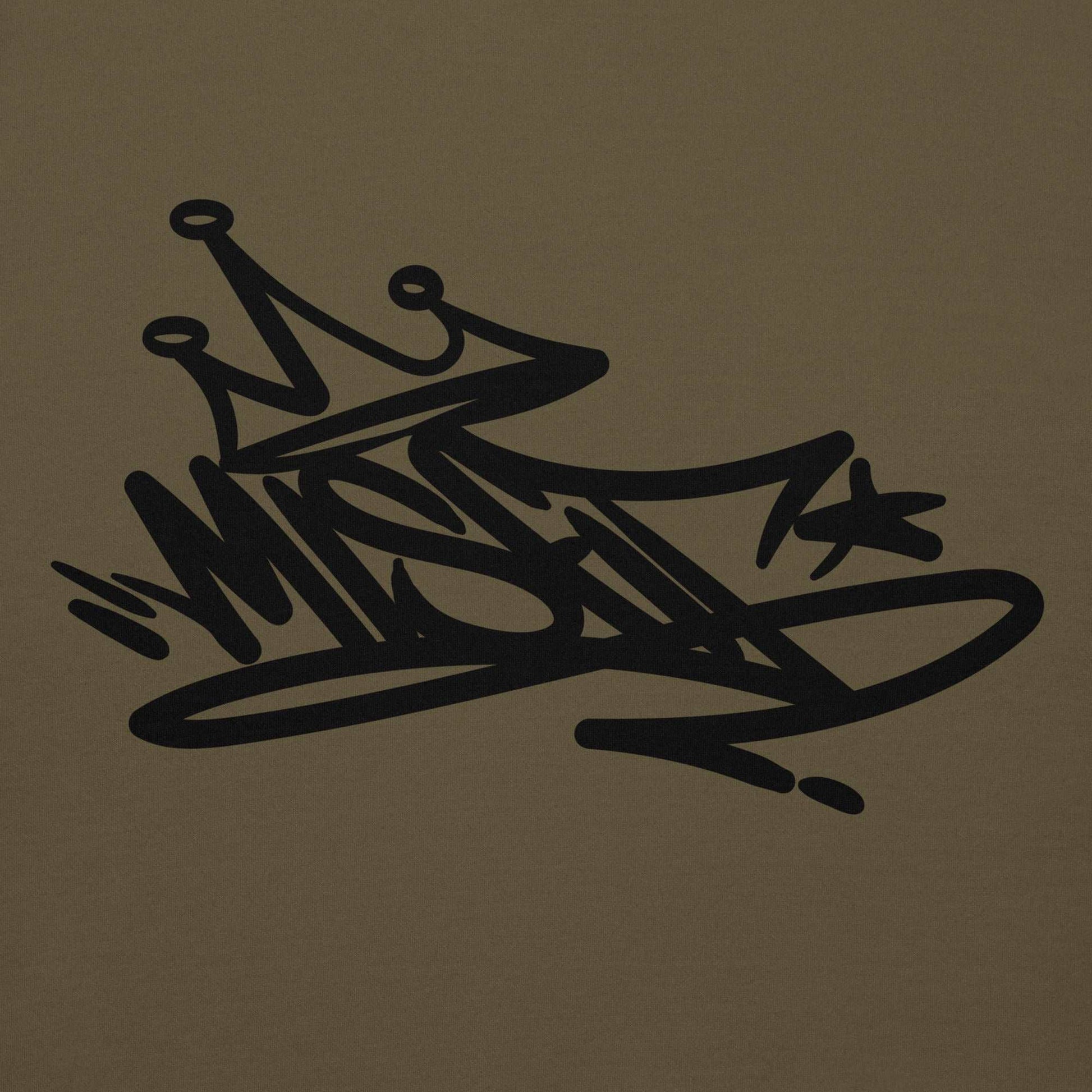 graphic of Misfit Graffiti Tag Hoodie green B.Different Clothing graffiti street art inspired streetwear brand