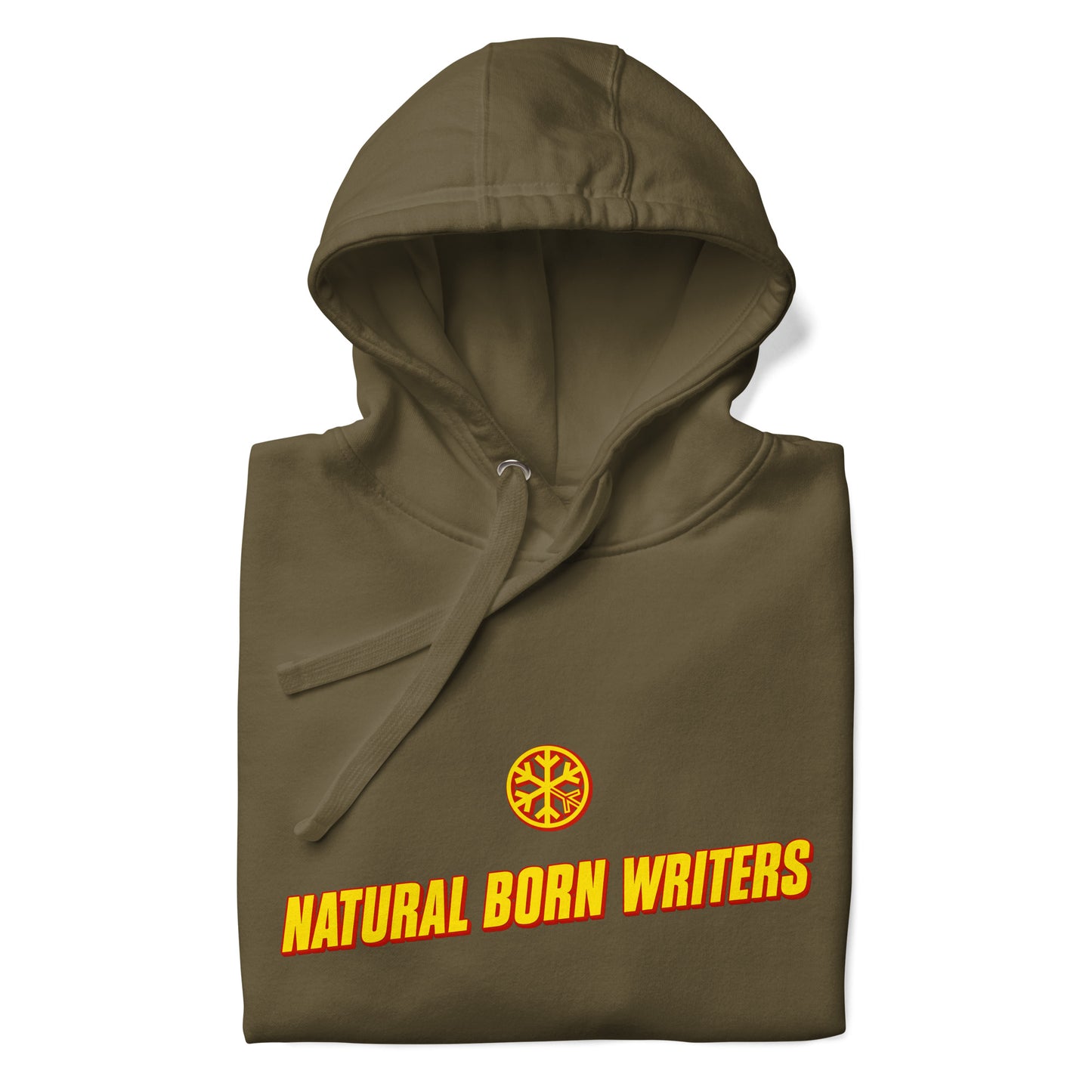 Green-Natural Born Writers Graffiti Hoodie from B.Different Clothing, folded, graffiti-inspired streetwear