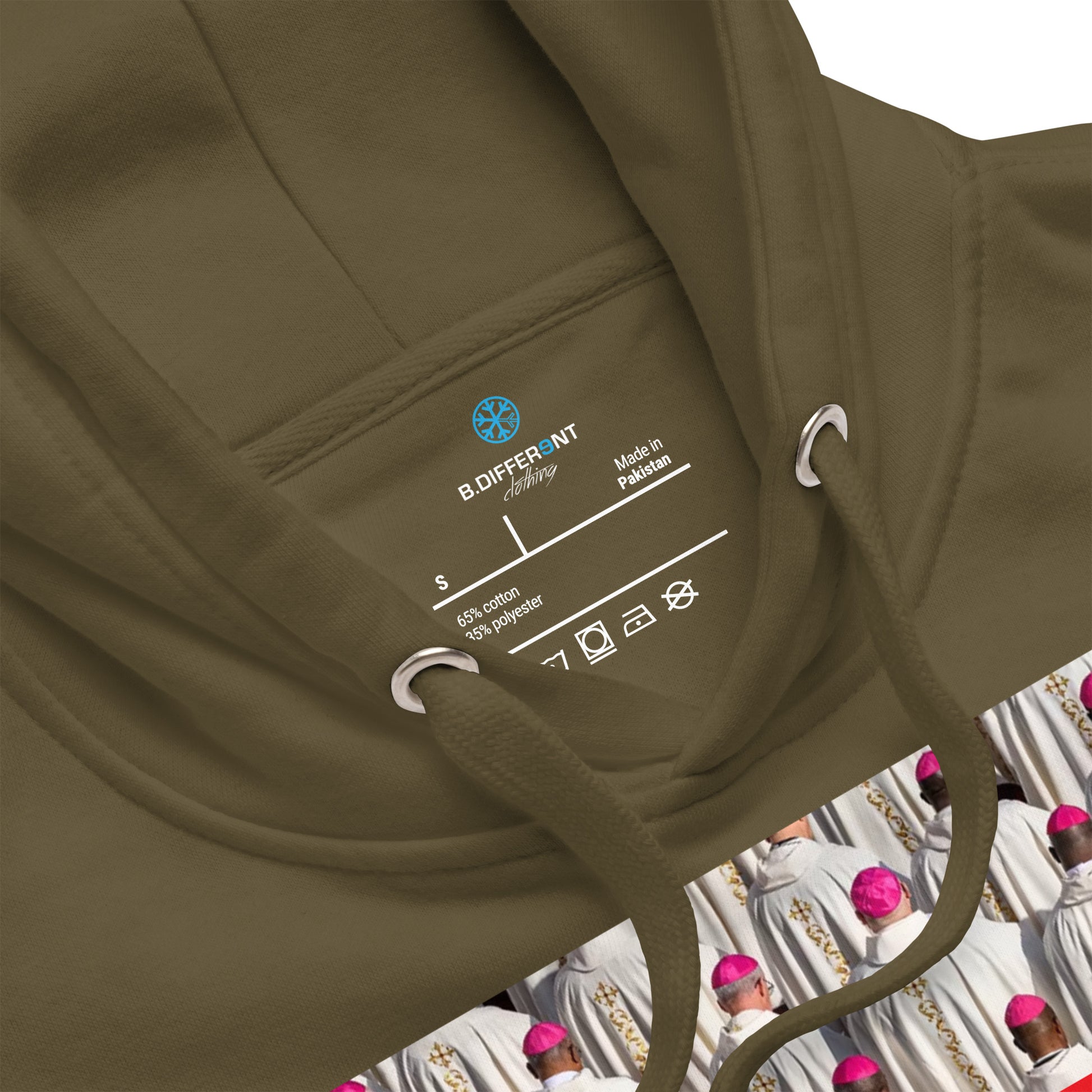 Green-Vatican Crooks Hoodie from B.Different Clothing, collar, graffiti-inspired streetwear