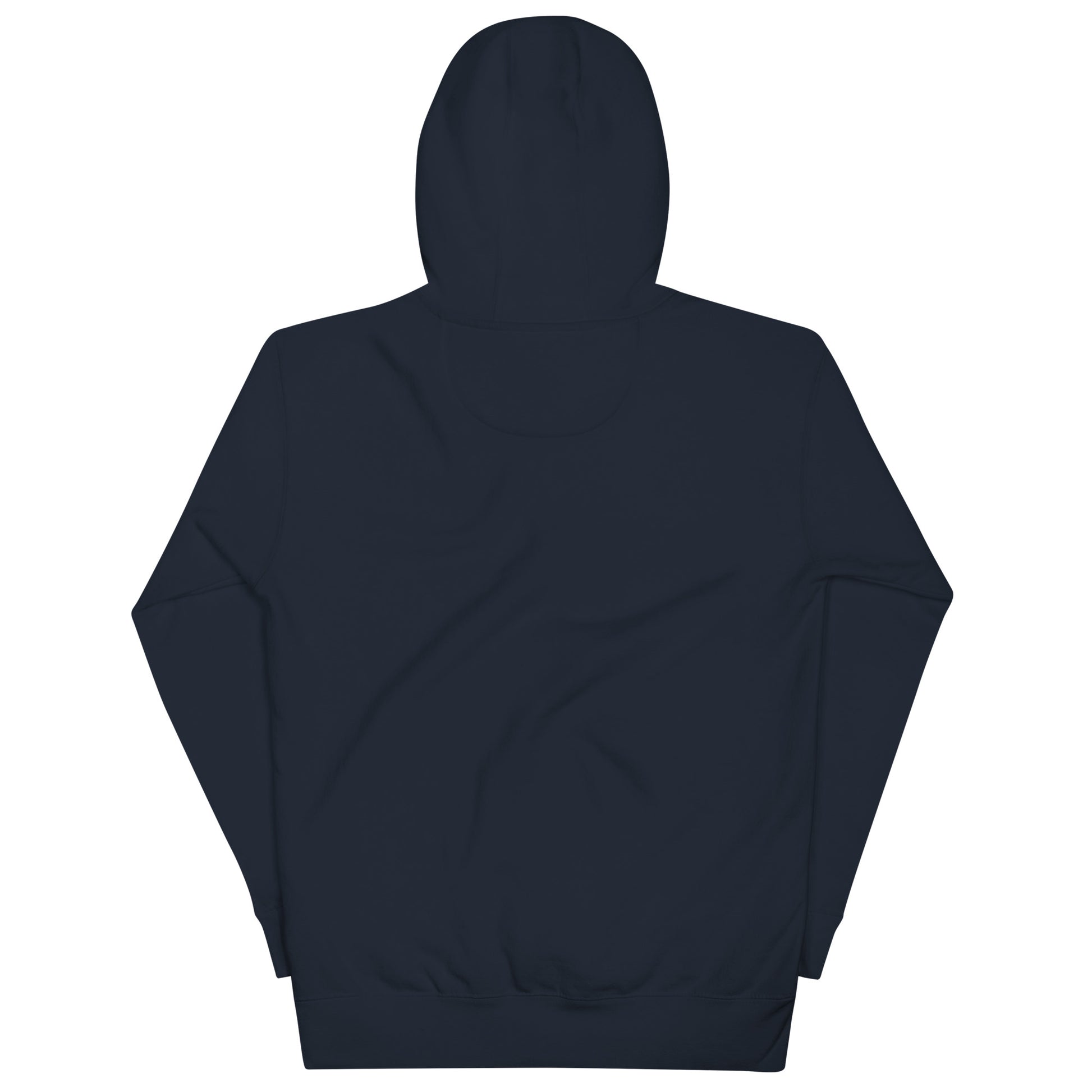back hoodie Logo navy by B.Different Clothing independent streetwear brand inspired by street art graffiti
