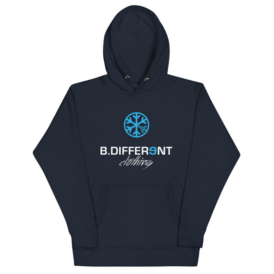 hoodie Logo navy by B.Different Clothing independent streetwear brand inspired by street art graffiti