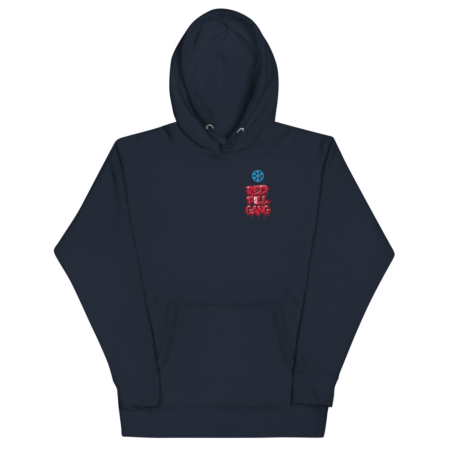 front of red pill gang hoodie navy B.Different Clothing graffiti street art inspired independent streetwear brand