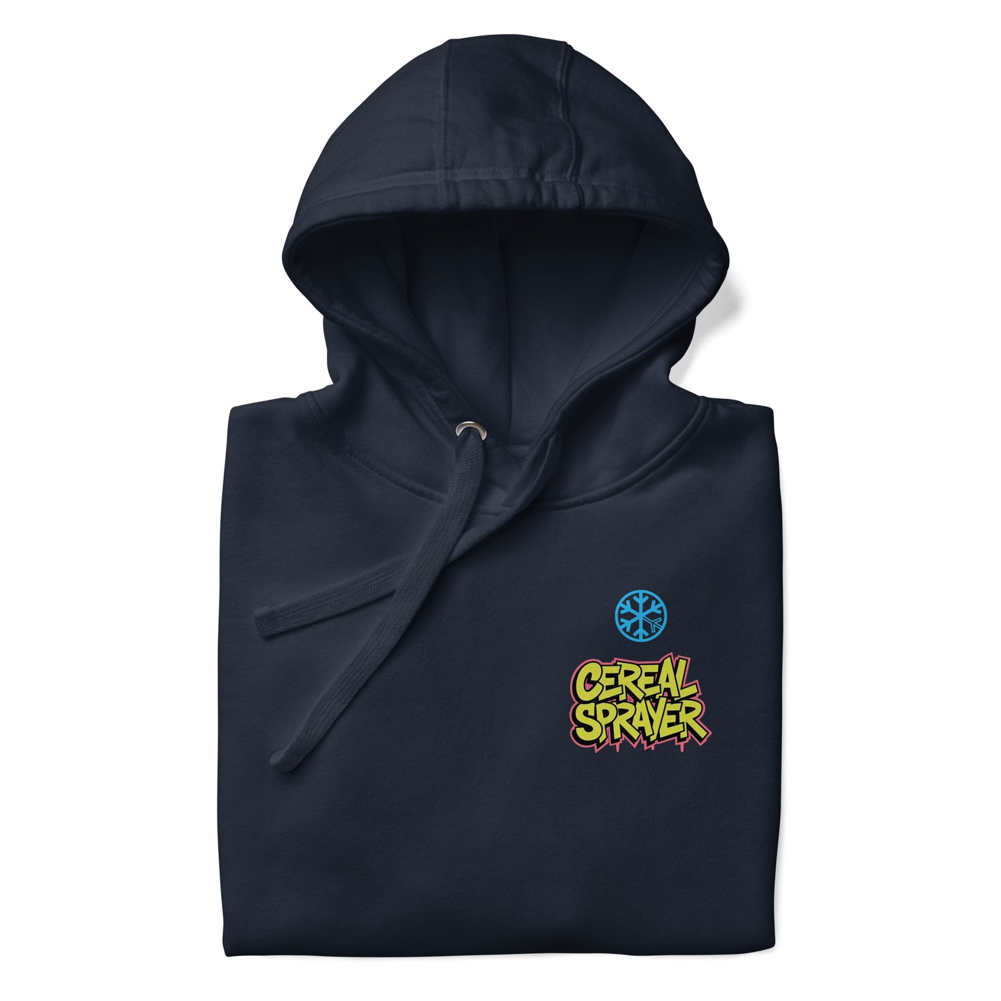 folded Cereal Sprayer Graffiti hoodie navy B.Different Clothing graffiti street art inspired streetwear brand