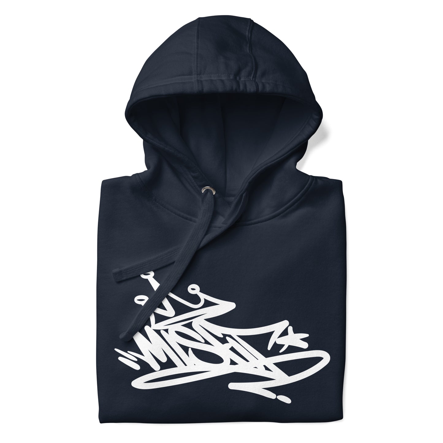 folded Misfit Graffiti Tag Hoodie navy B.Different Clothing graffiti street art inspired streetwear brand