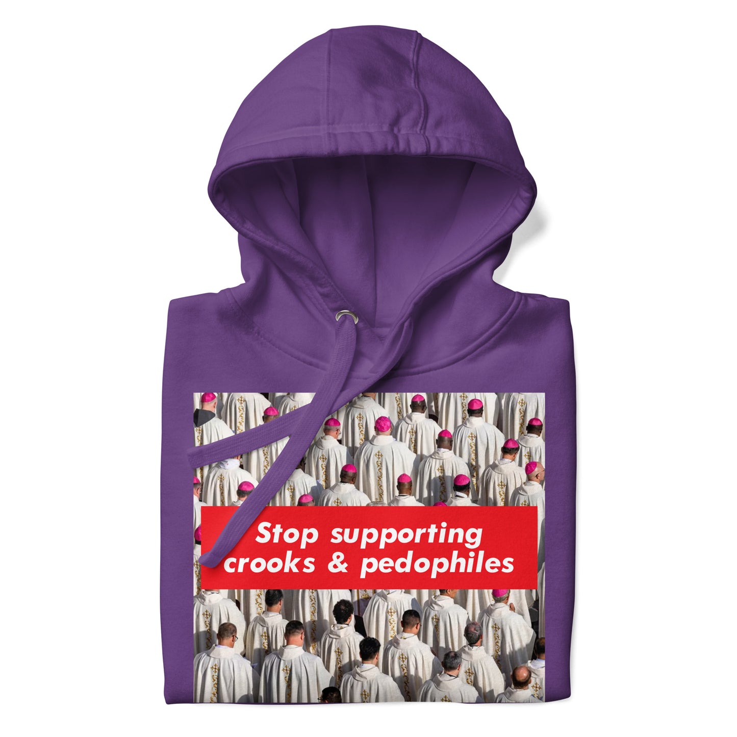 Purple-Vatican Crooks Hoodie from B.Different Clothing, folded, graffiti-inspired streetwear